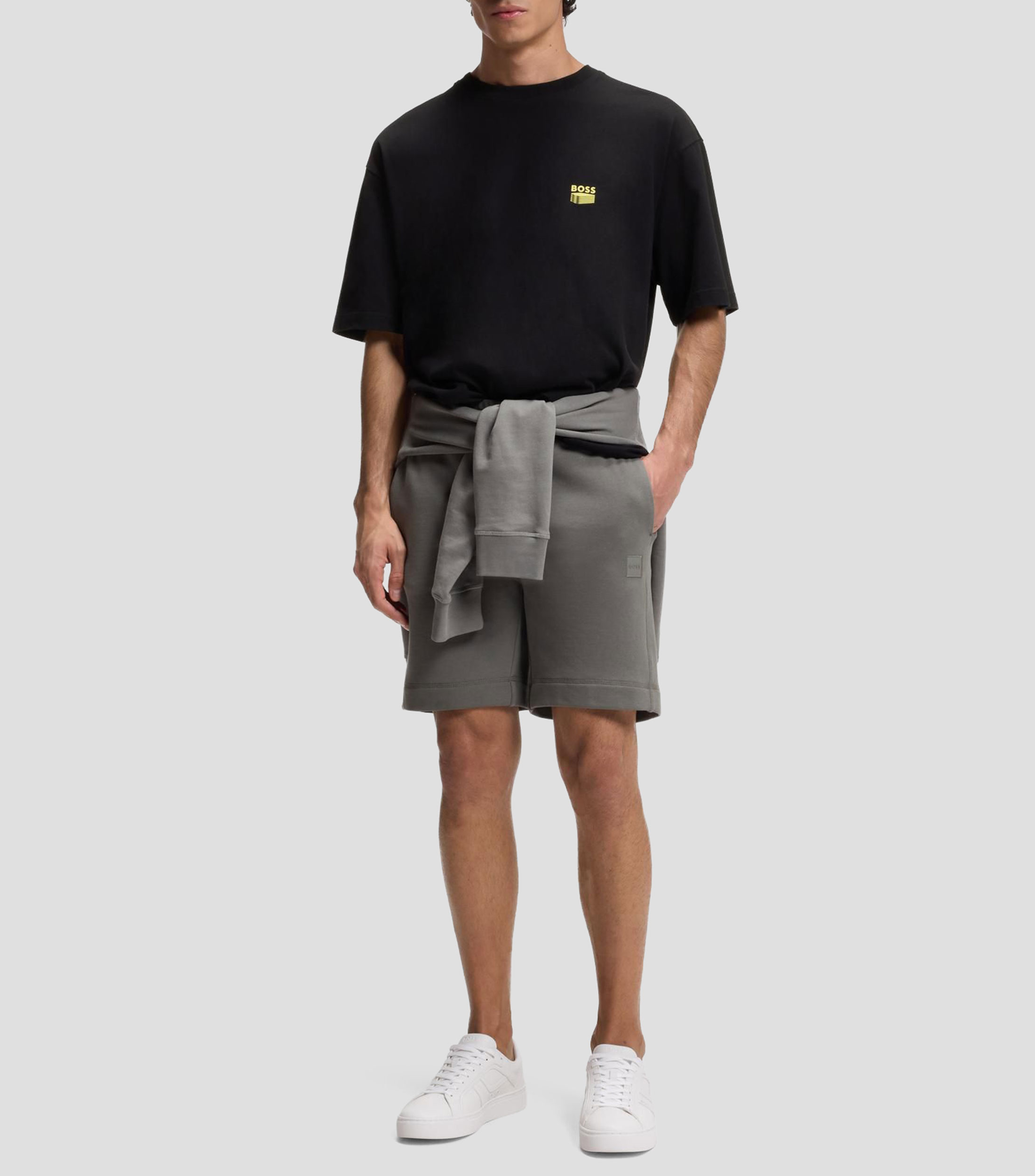 Playera de punto de algodón con ilustración brutalista Hombre