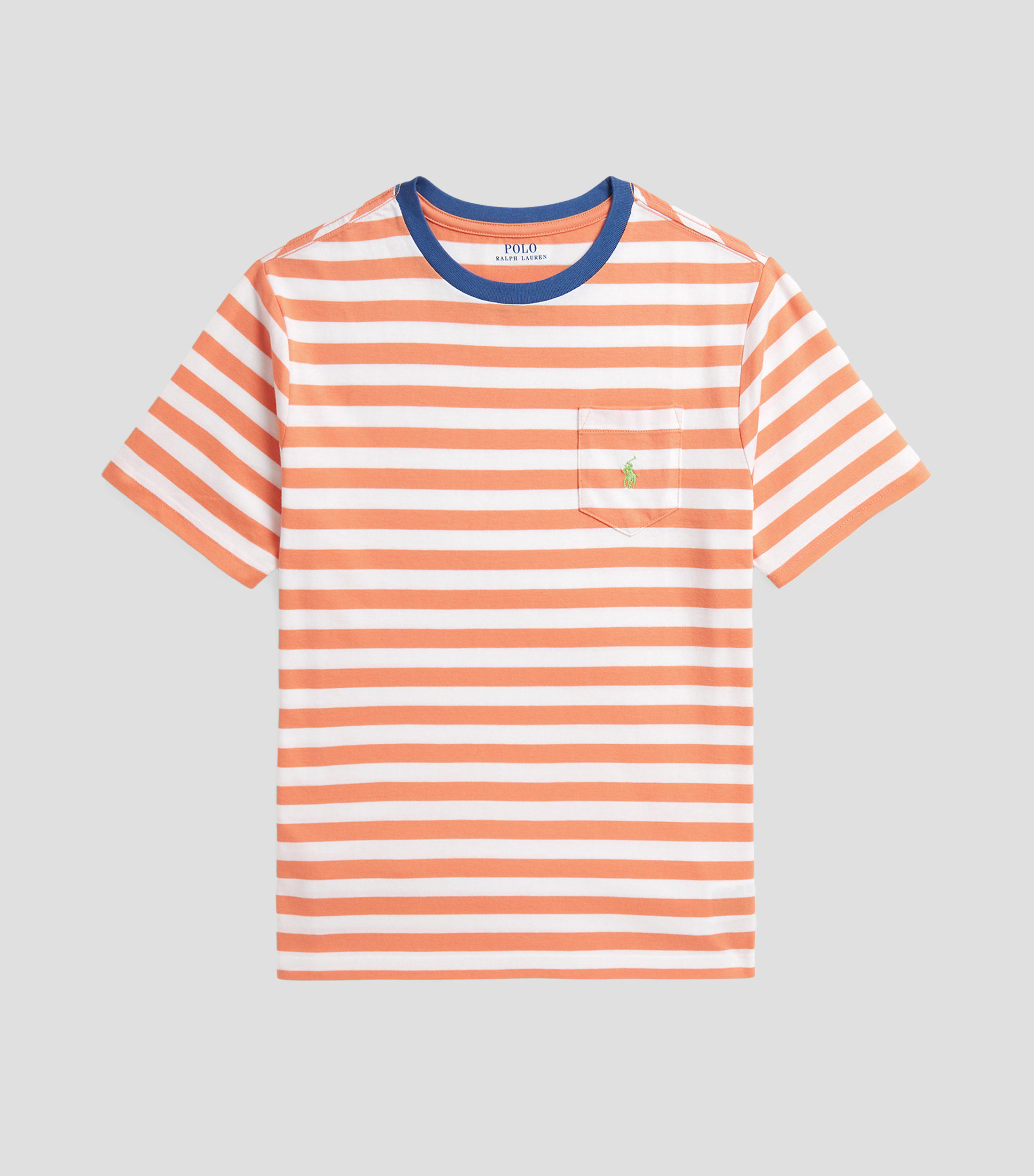 Playera de cuello redondo con manga corta y rayas Niño