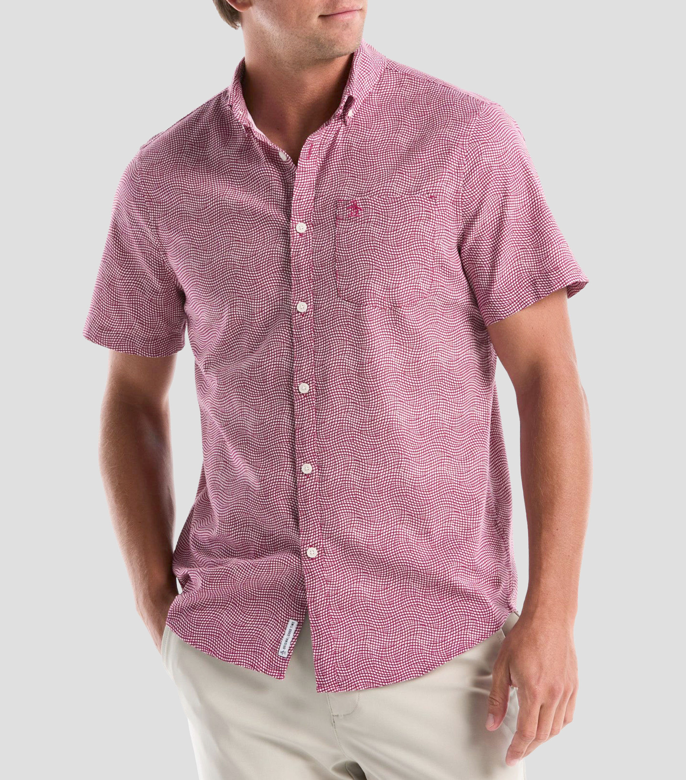Camisa con estampado manga corta Hombre