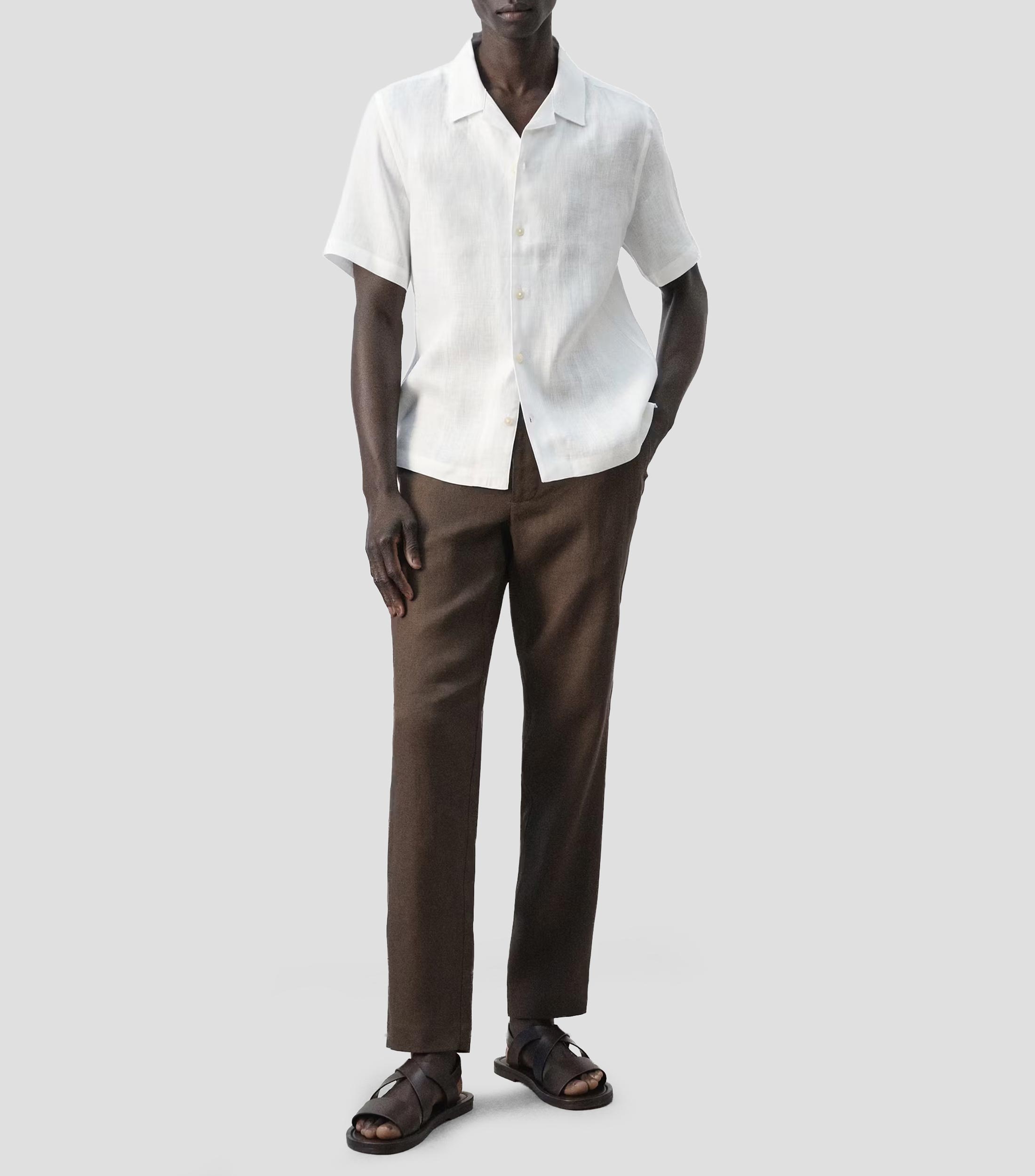 Camisa lisa Manga Corta Hombre