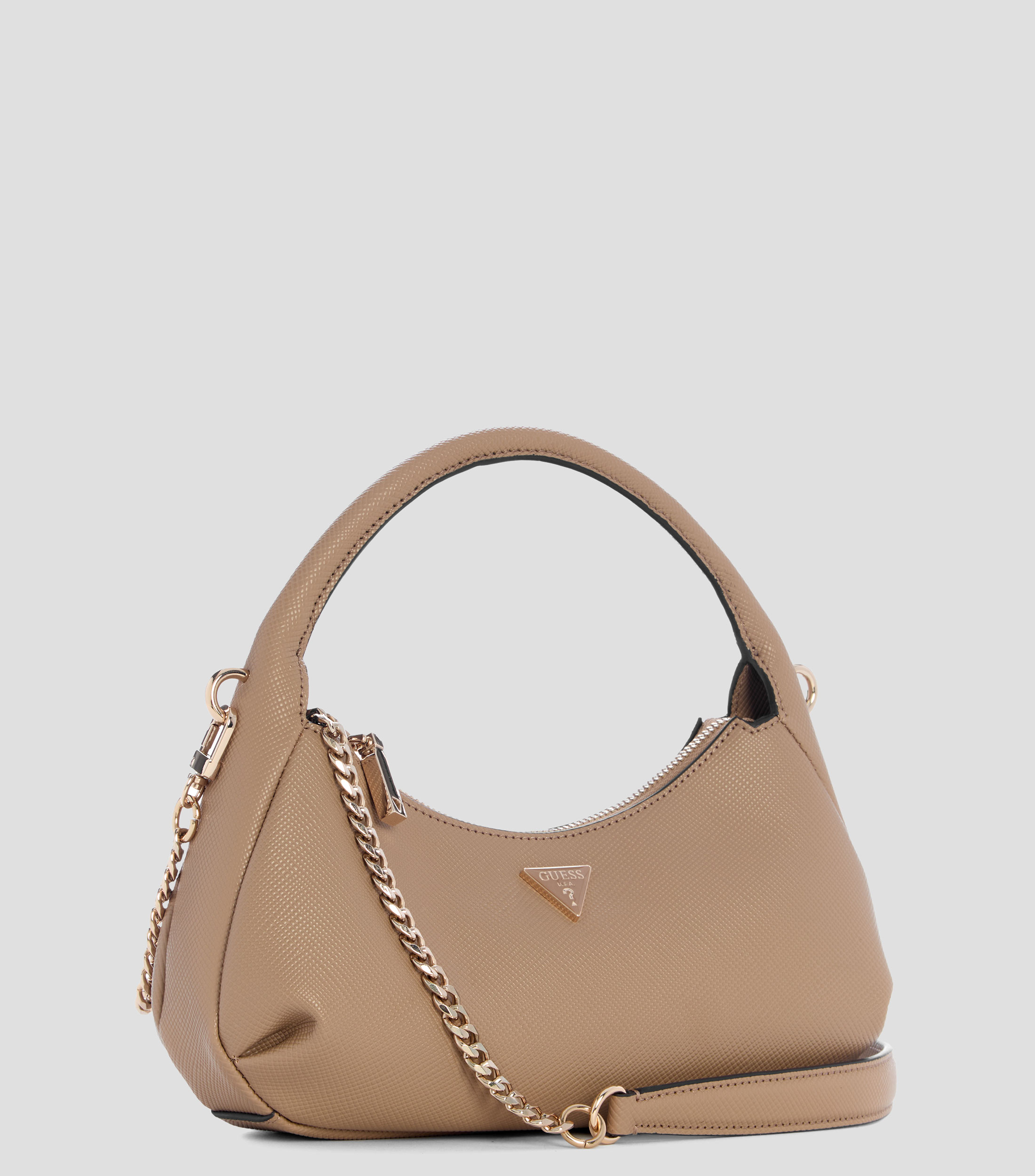 Bolsa hobo lisa con detalle texturizado Mujer