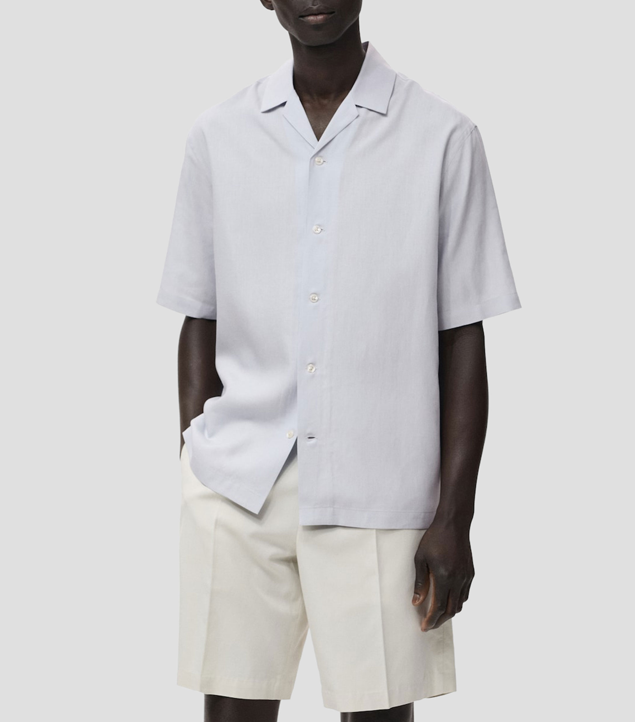 Camisa lisa de manga corta Hombre