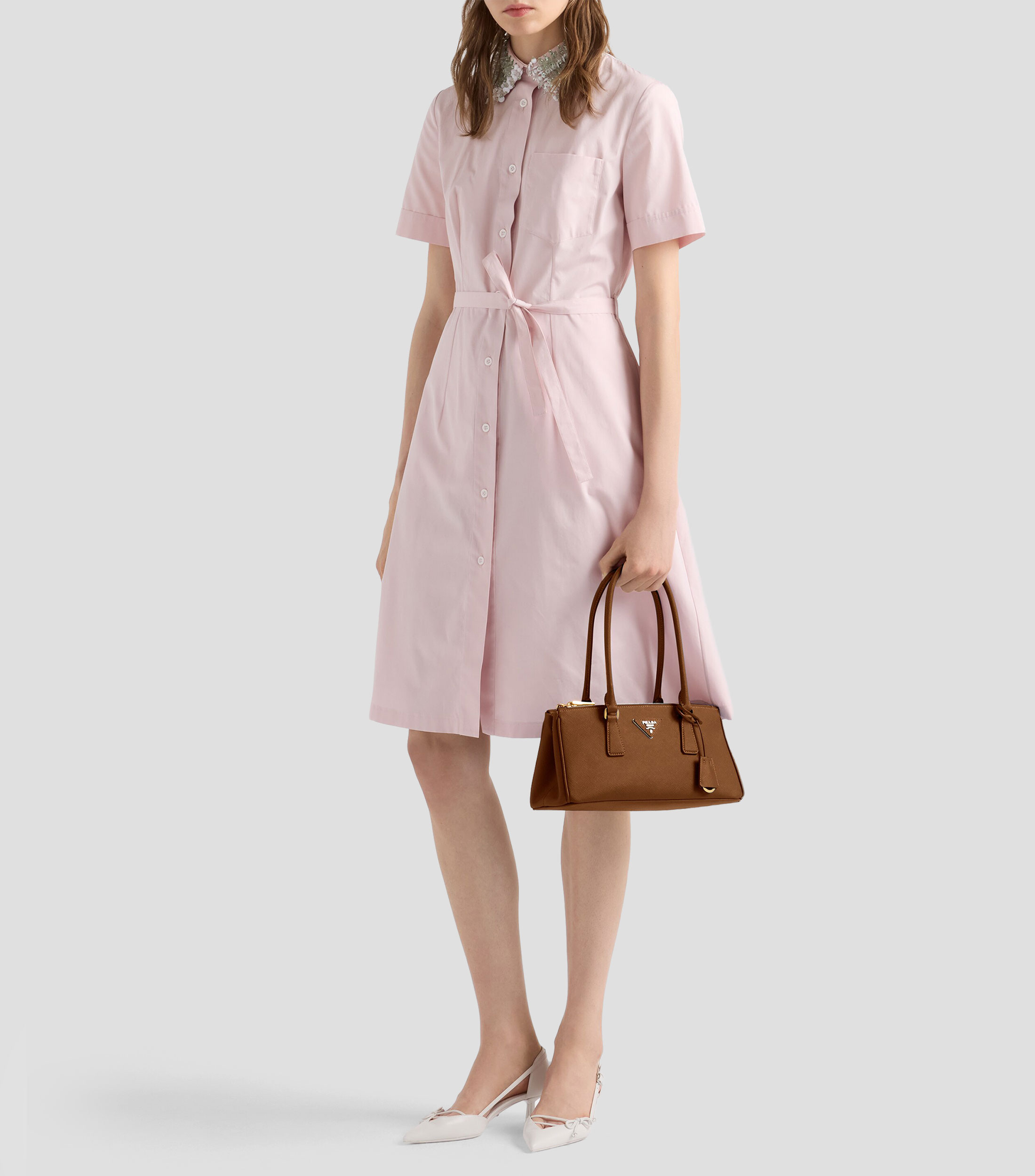 Bolsa Satchel Café en Piel Galleria, Mujer