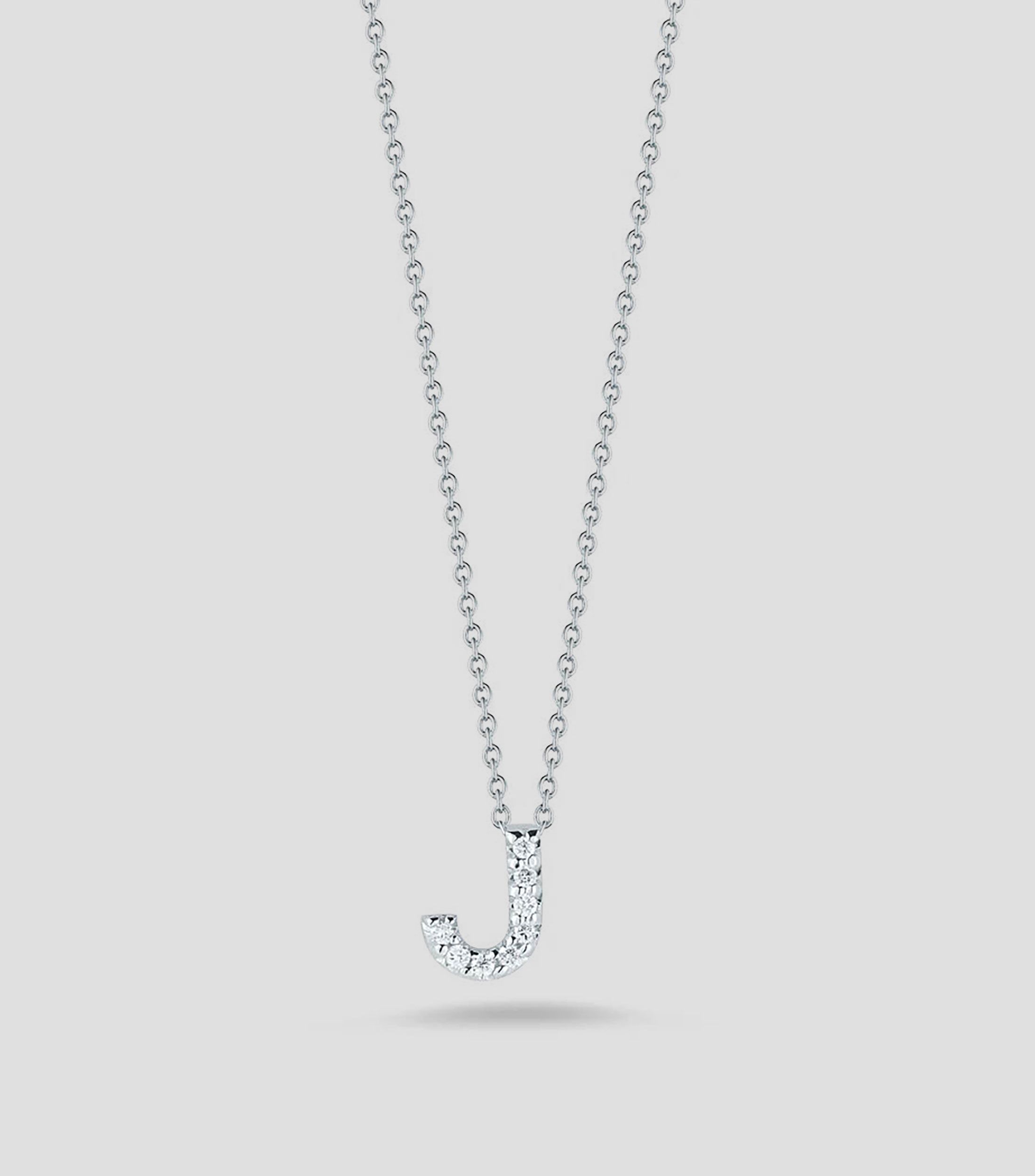 Collar letra "J" en oro blanco de 18 Kilates con diamantes Love Letter Mujer