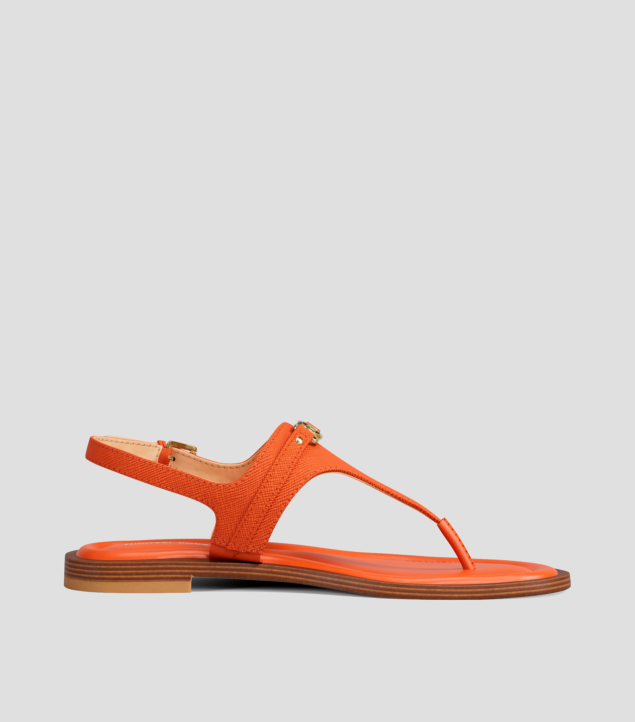 Sandalias planas en piel lisas Mujer
