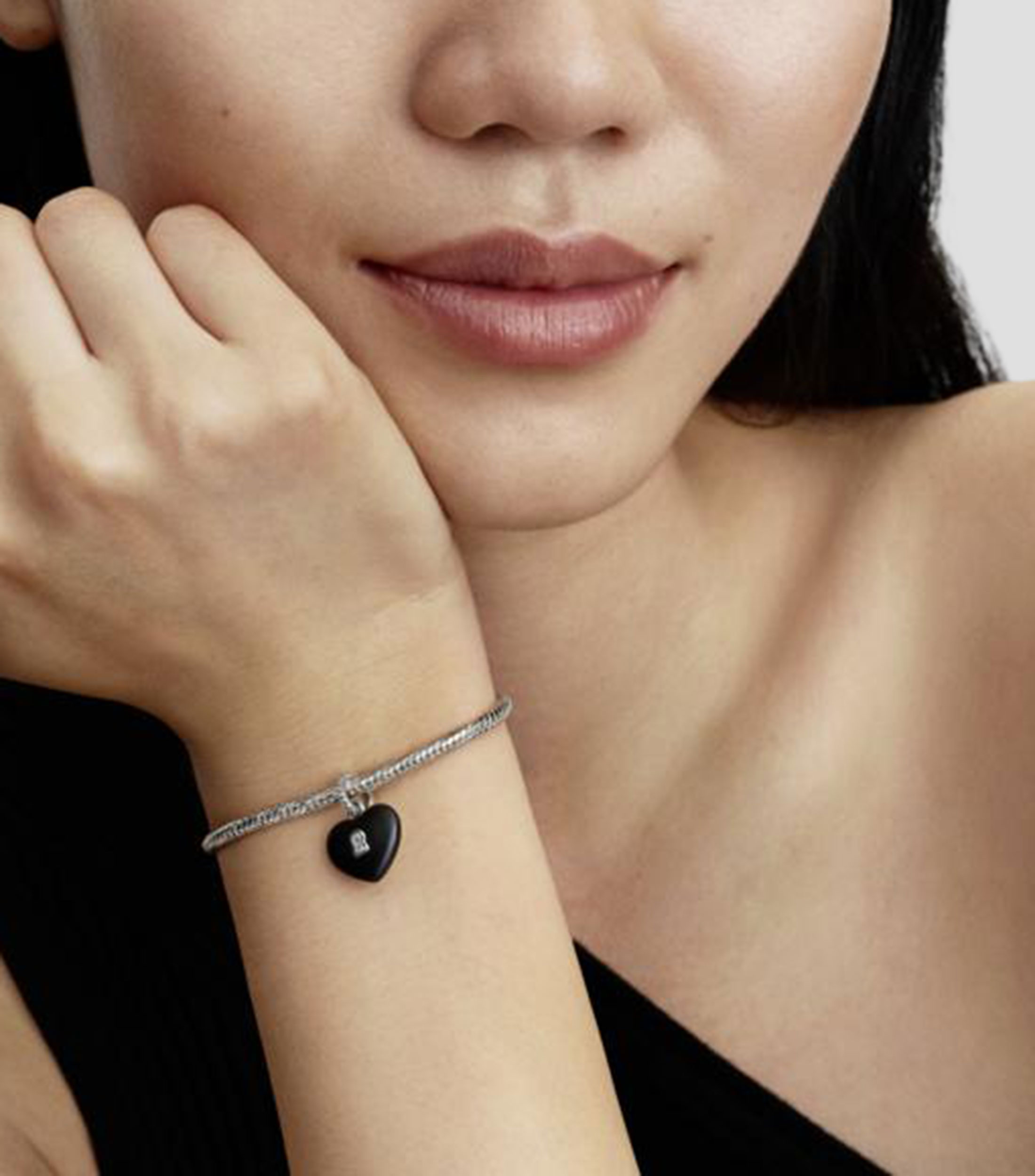 Charm de corazón en plata .925 con circonita Mujer