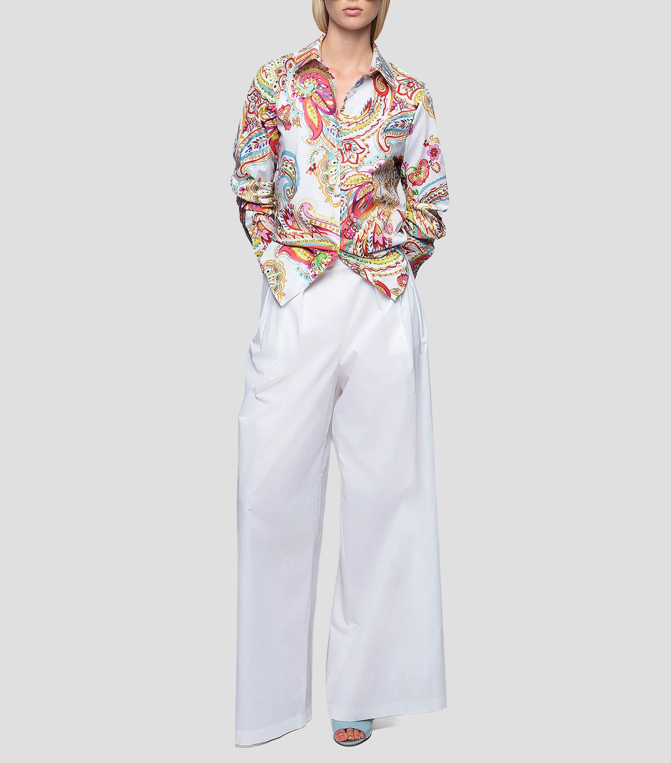 Camisa estampada con manga larga Mujer