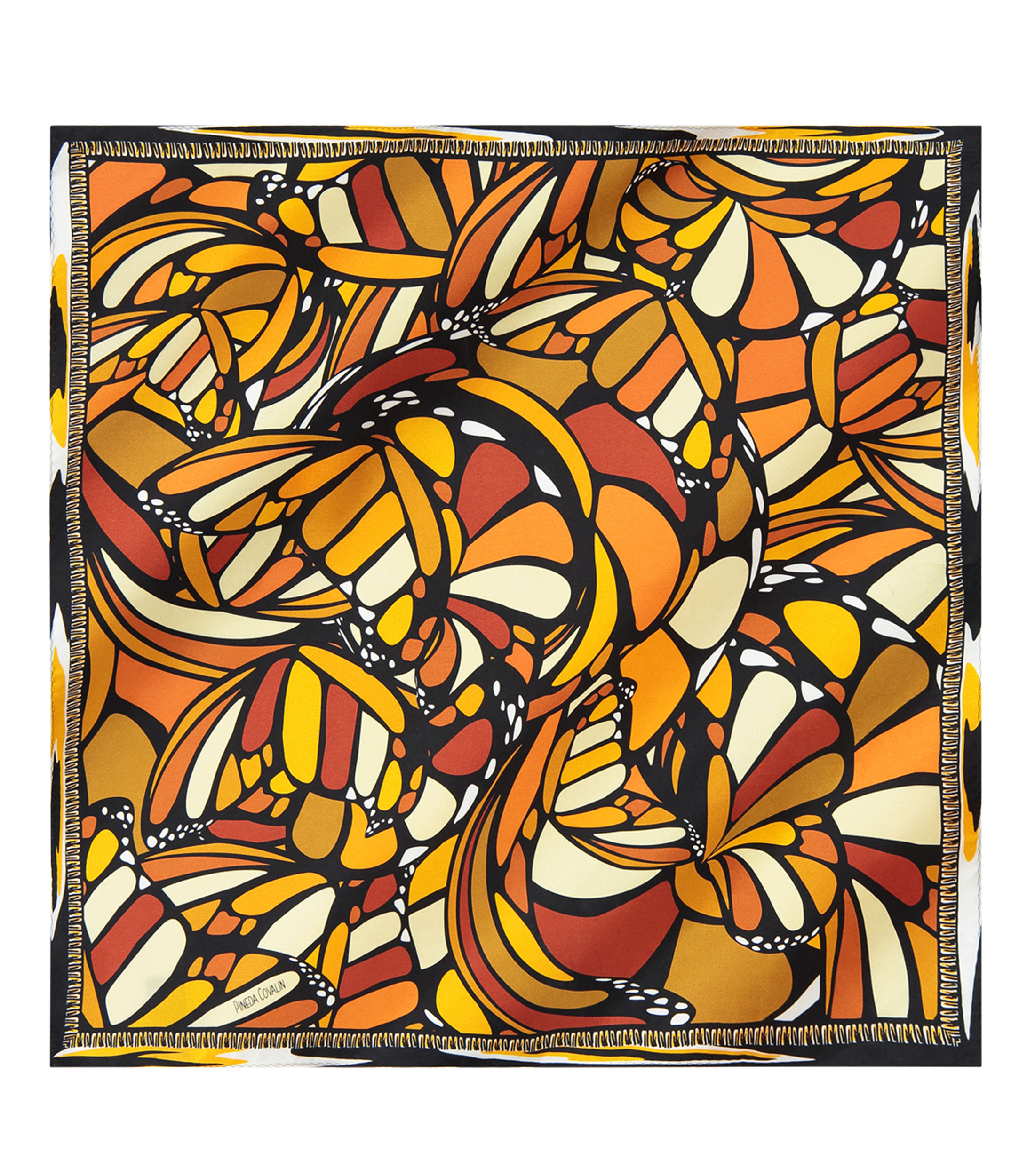 Mascada de Seda Mariposa Abstracta Mujer