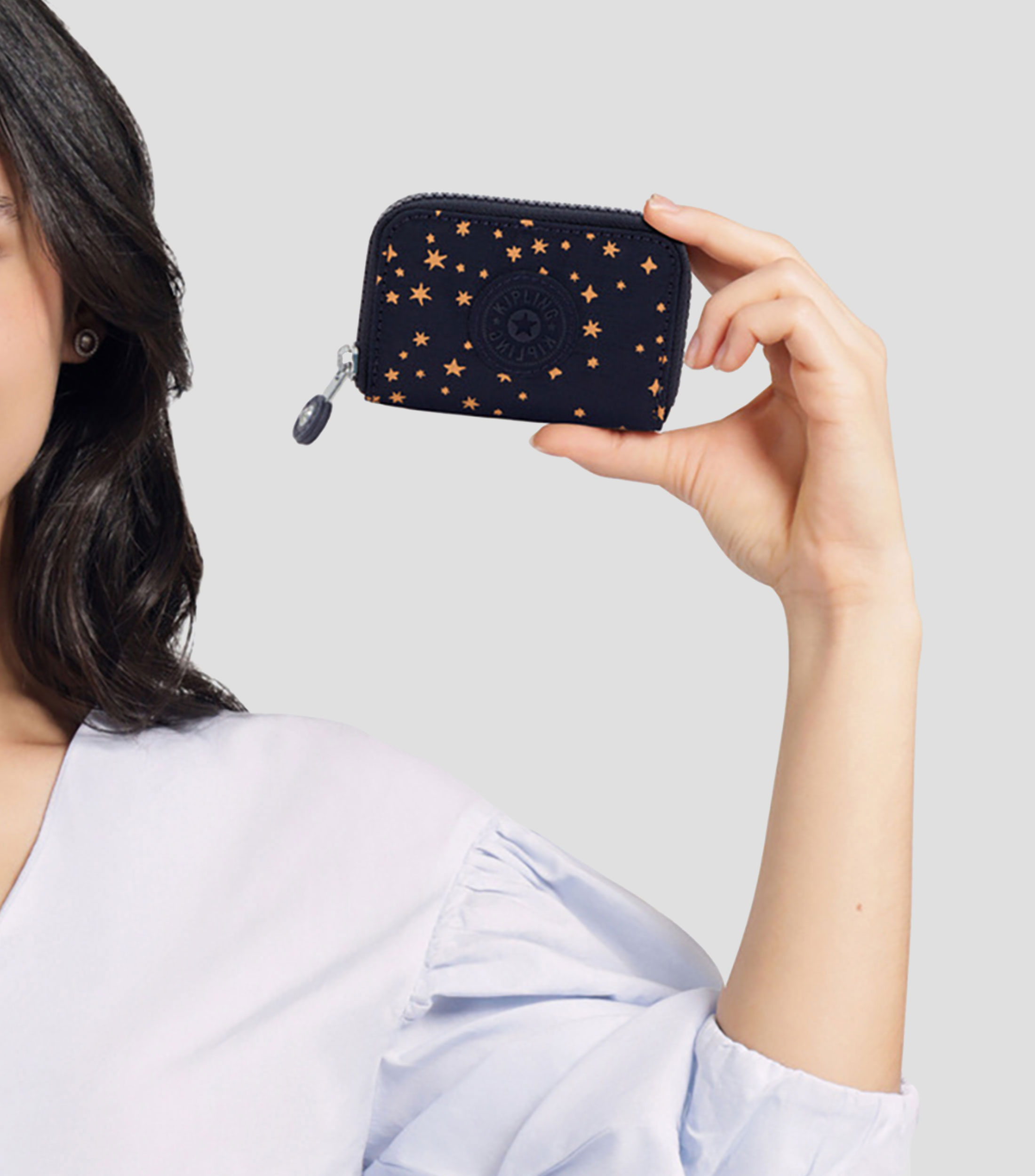 Cartera negra Cash Buddy estampada Mujer