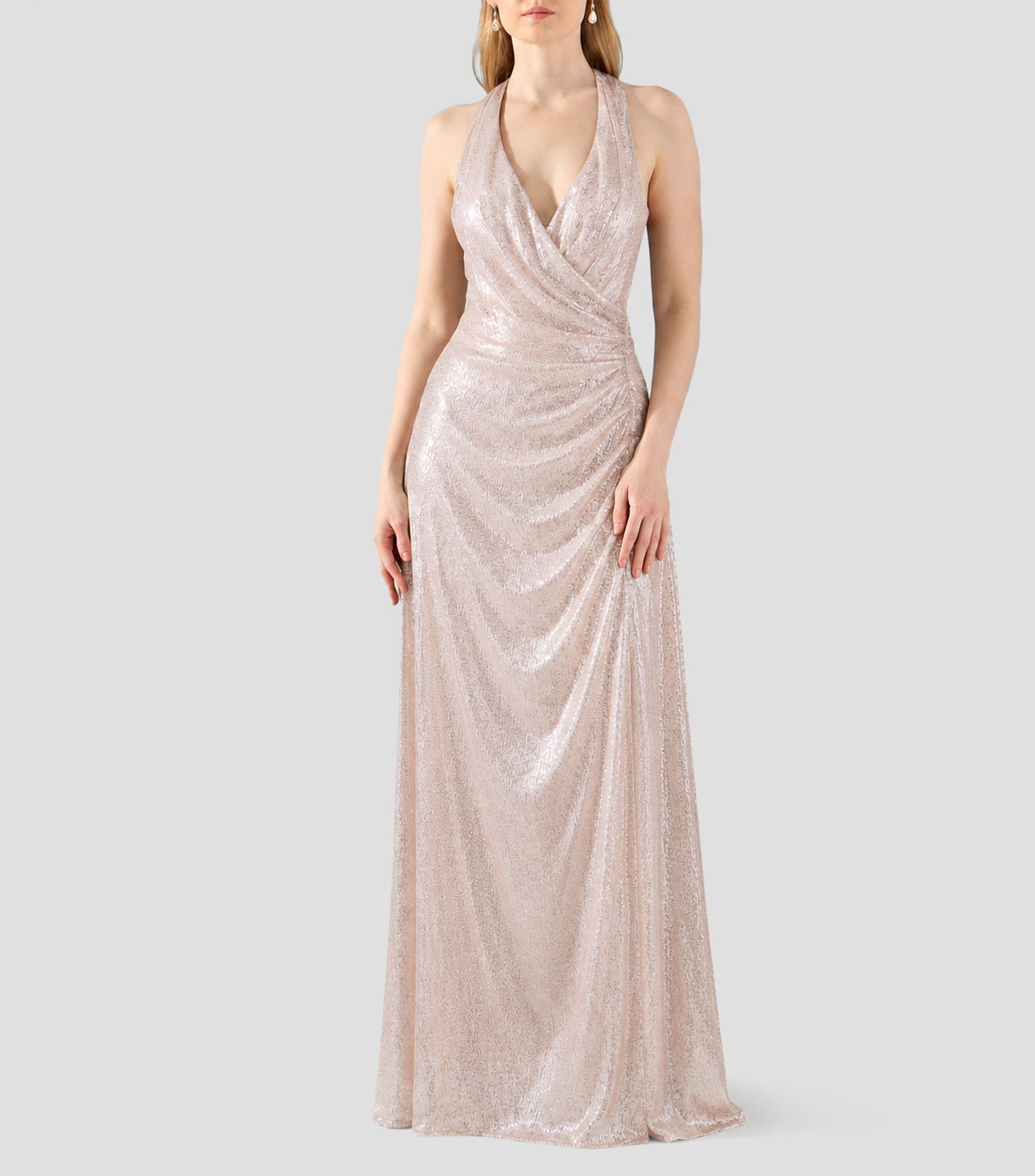 Vestido de fiesta largo liso Mujer