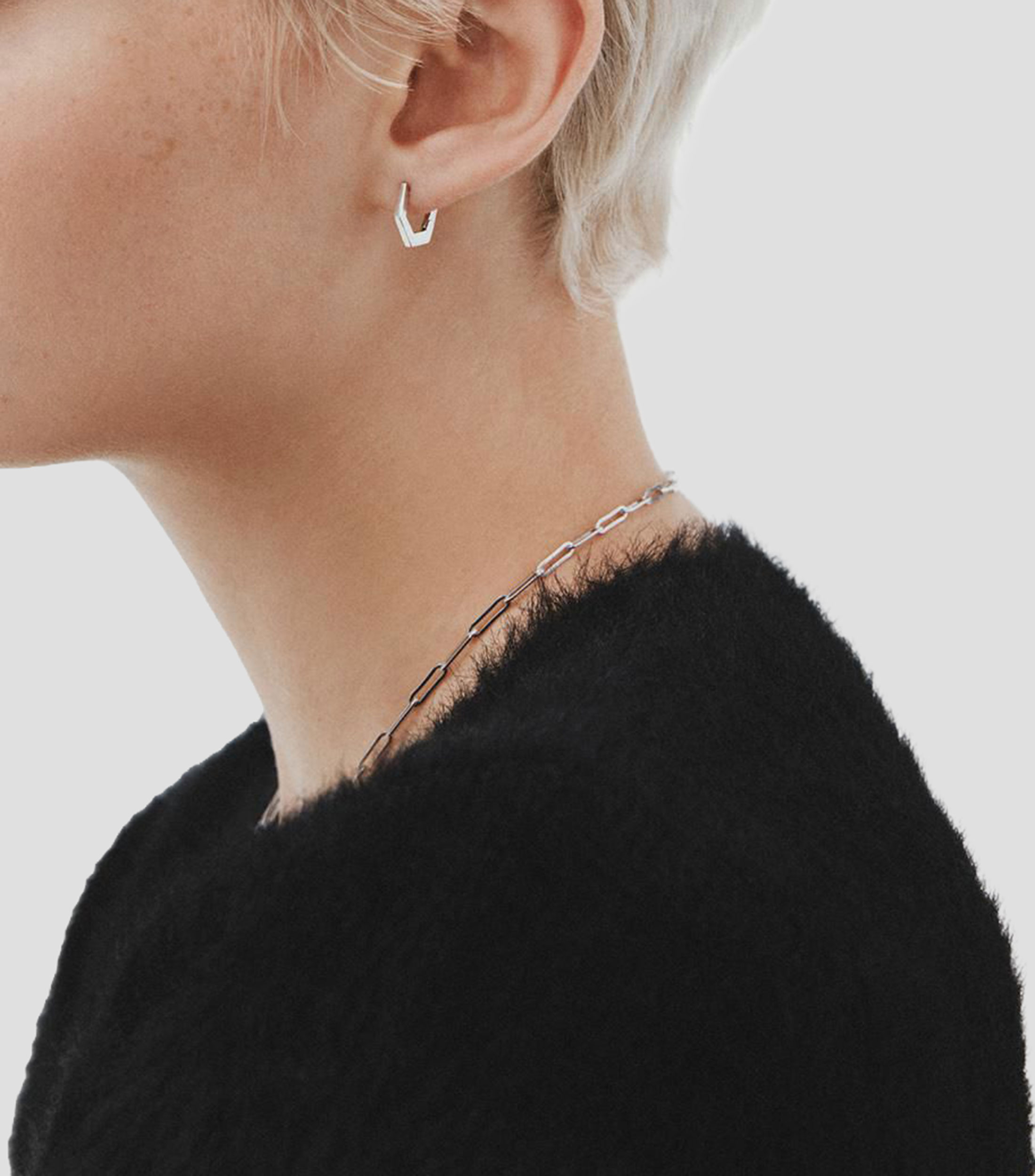Pendientes hexagonales en plata .925 Connector Criolla Mujer