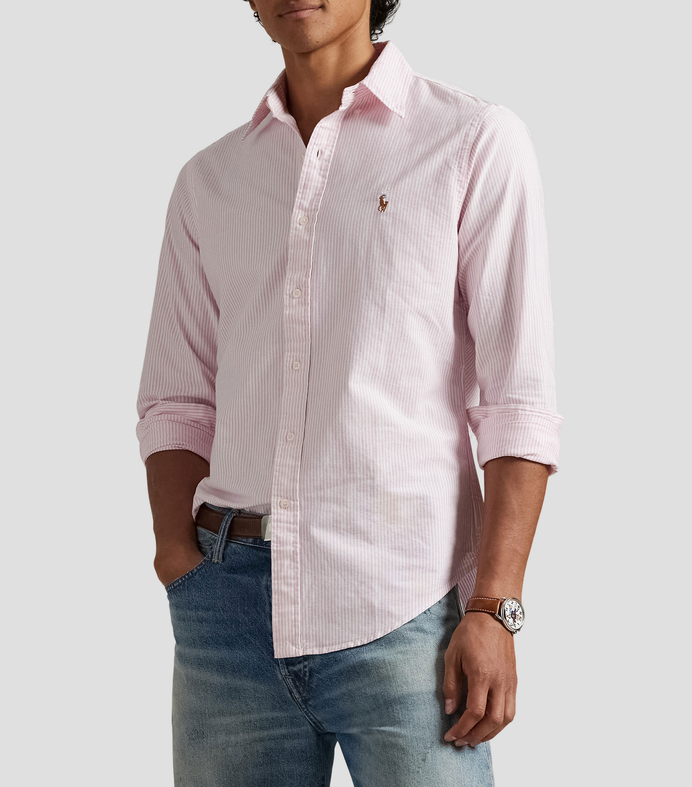 Camisa rayas manga larga Hombre