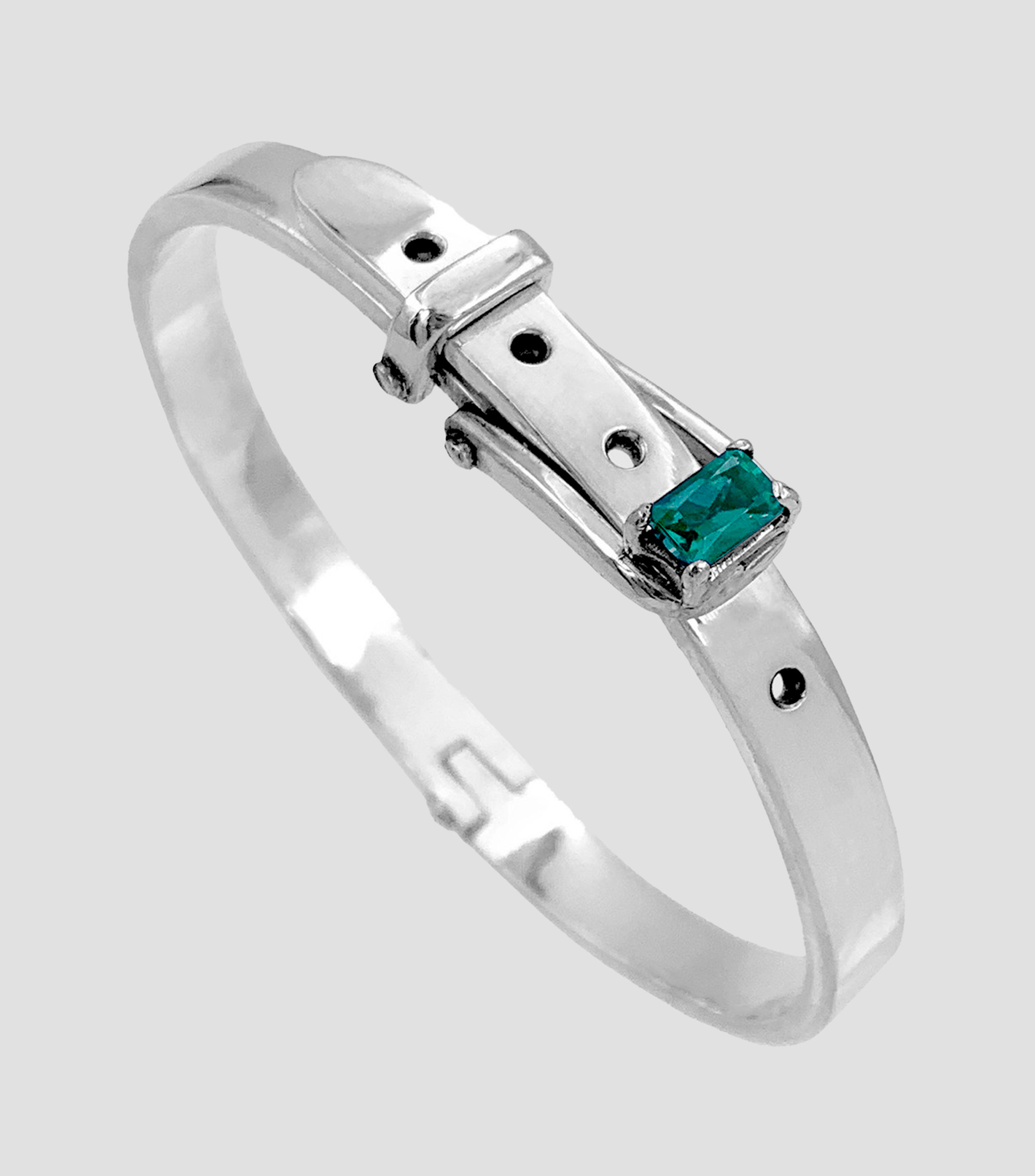 Brazalete en plata .925 con Topacio Verde Hombre
