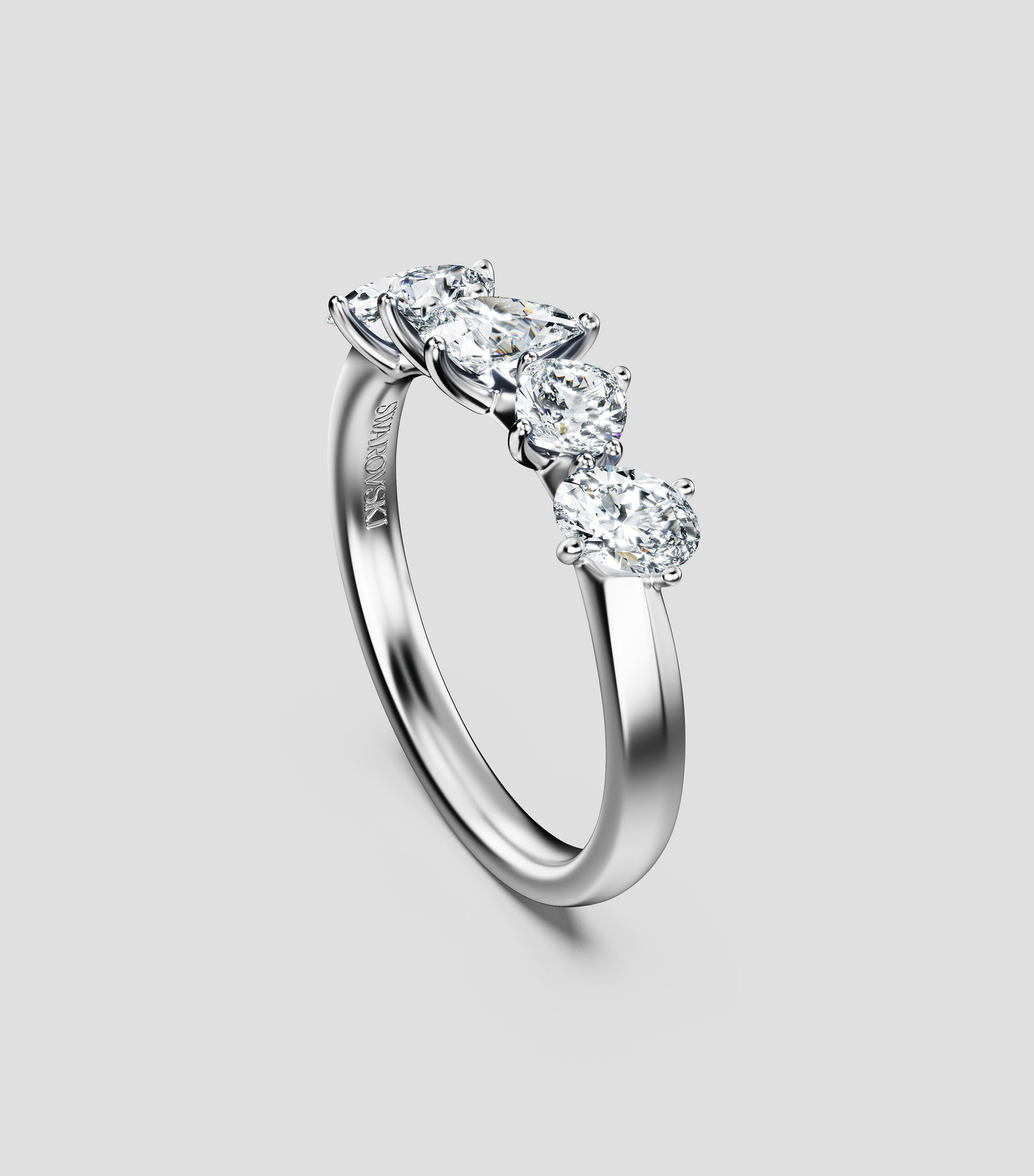 Anillo en oro blanco de 18 kilates Galaxy con incrustación de diamante Mujer, Talla 5