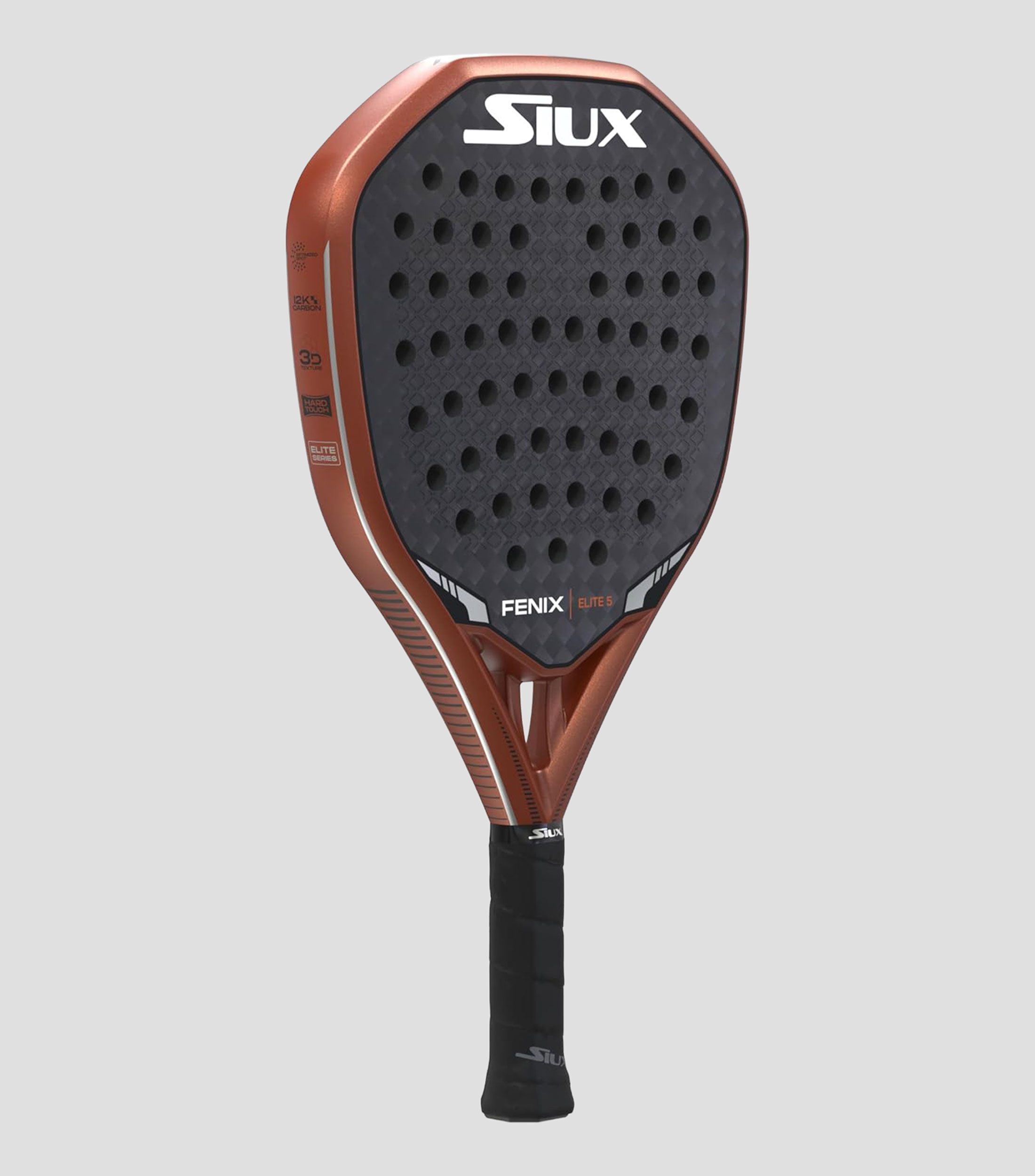 Pala FENIX ELITE 5 para pádel negro y terracota
