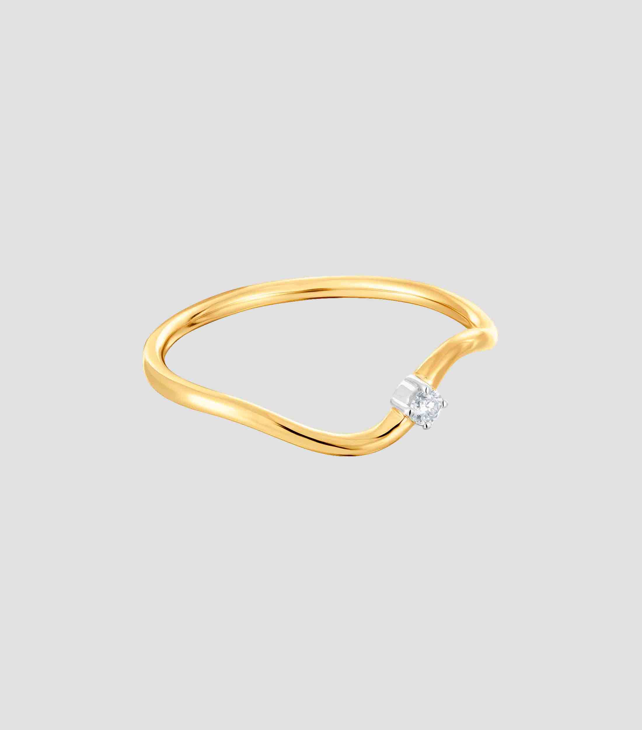 Anillo en oro con diamante Mujer