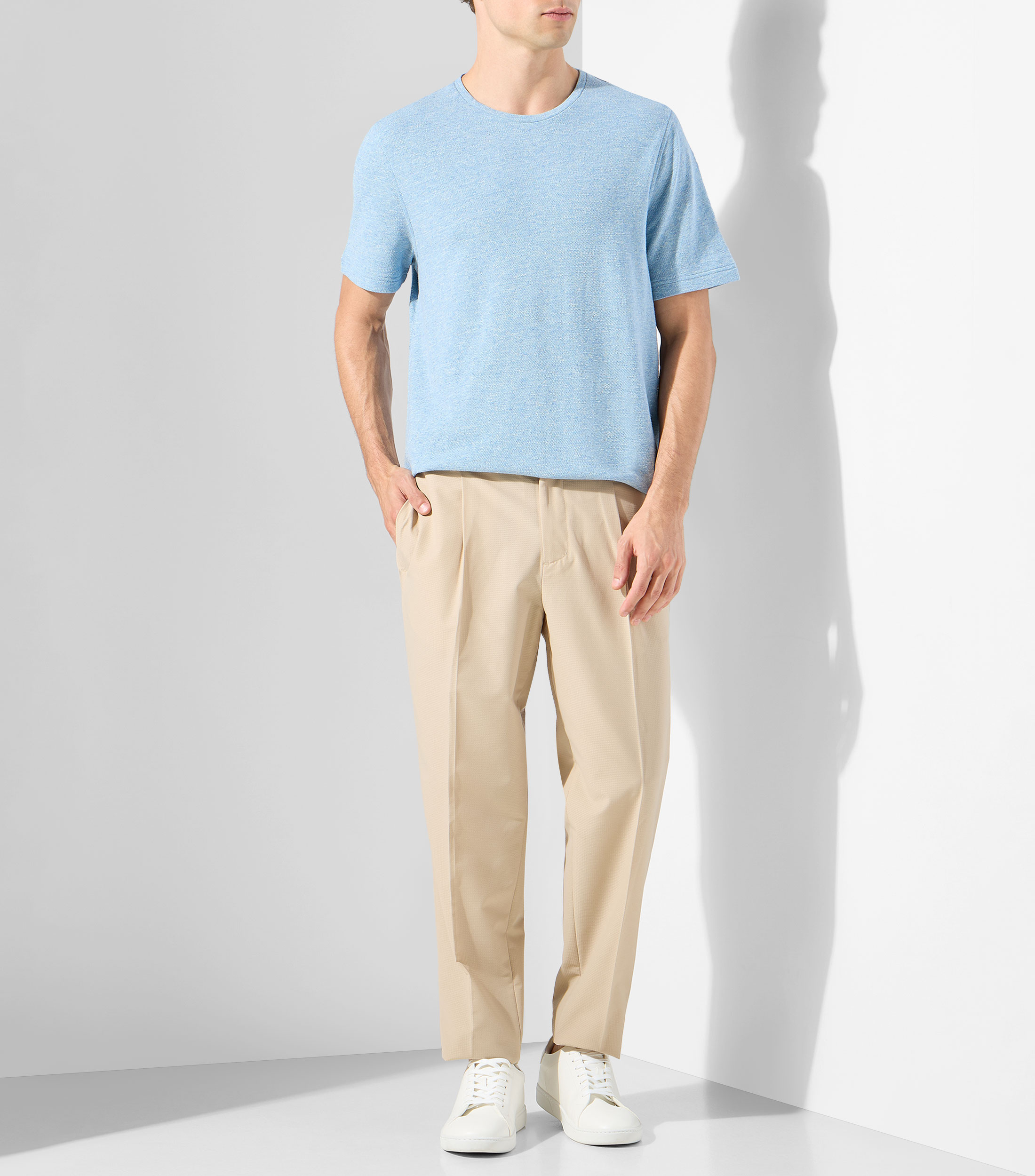 Playera cuello redondo manga corta jaspeado Hombre