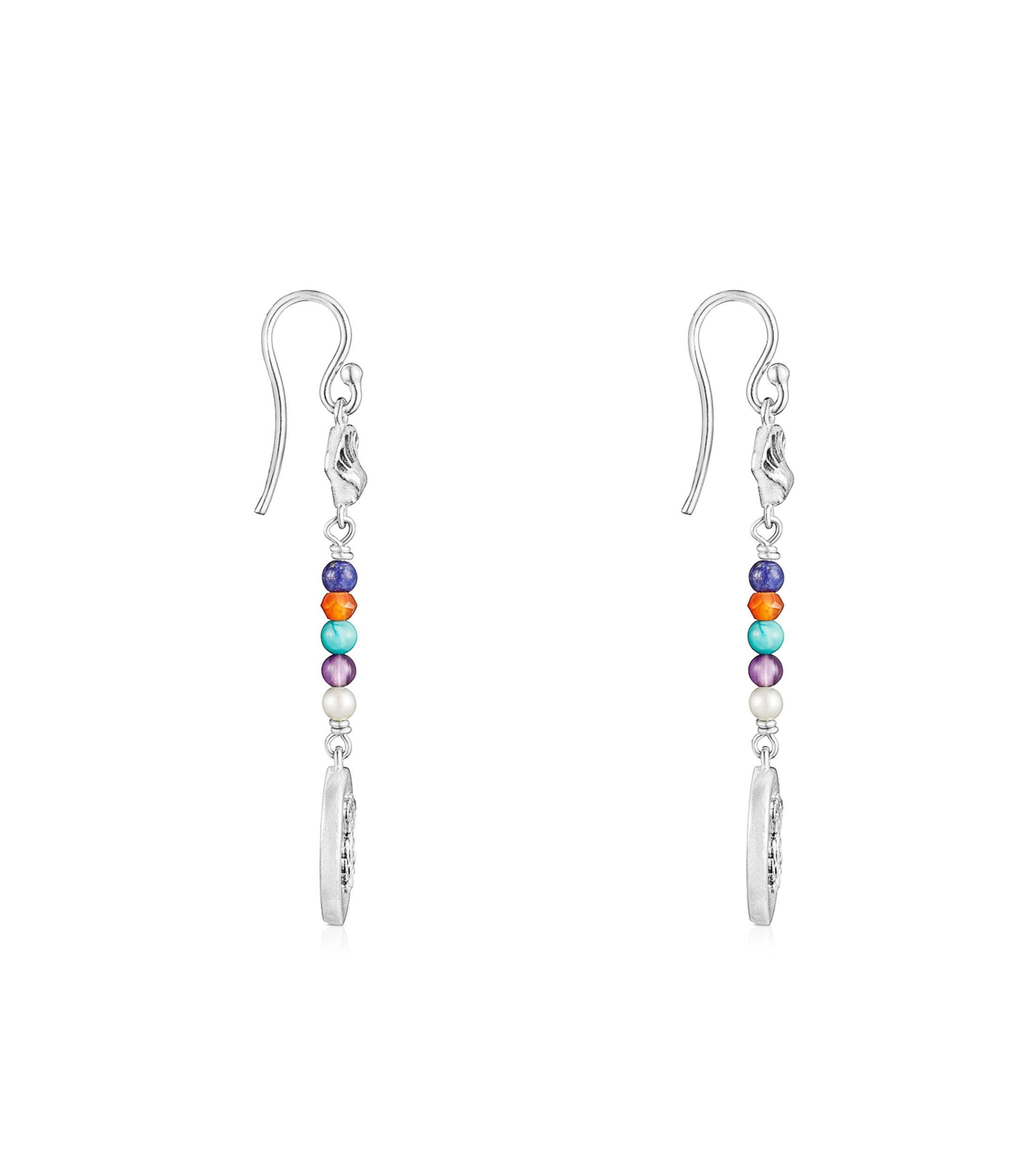 Pendientes en plata con gemas Oceaan Mujer
