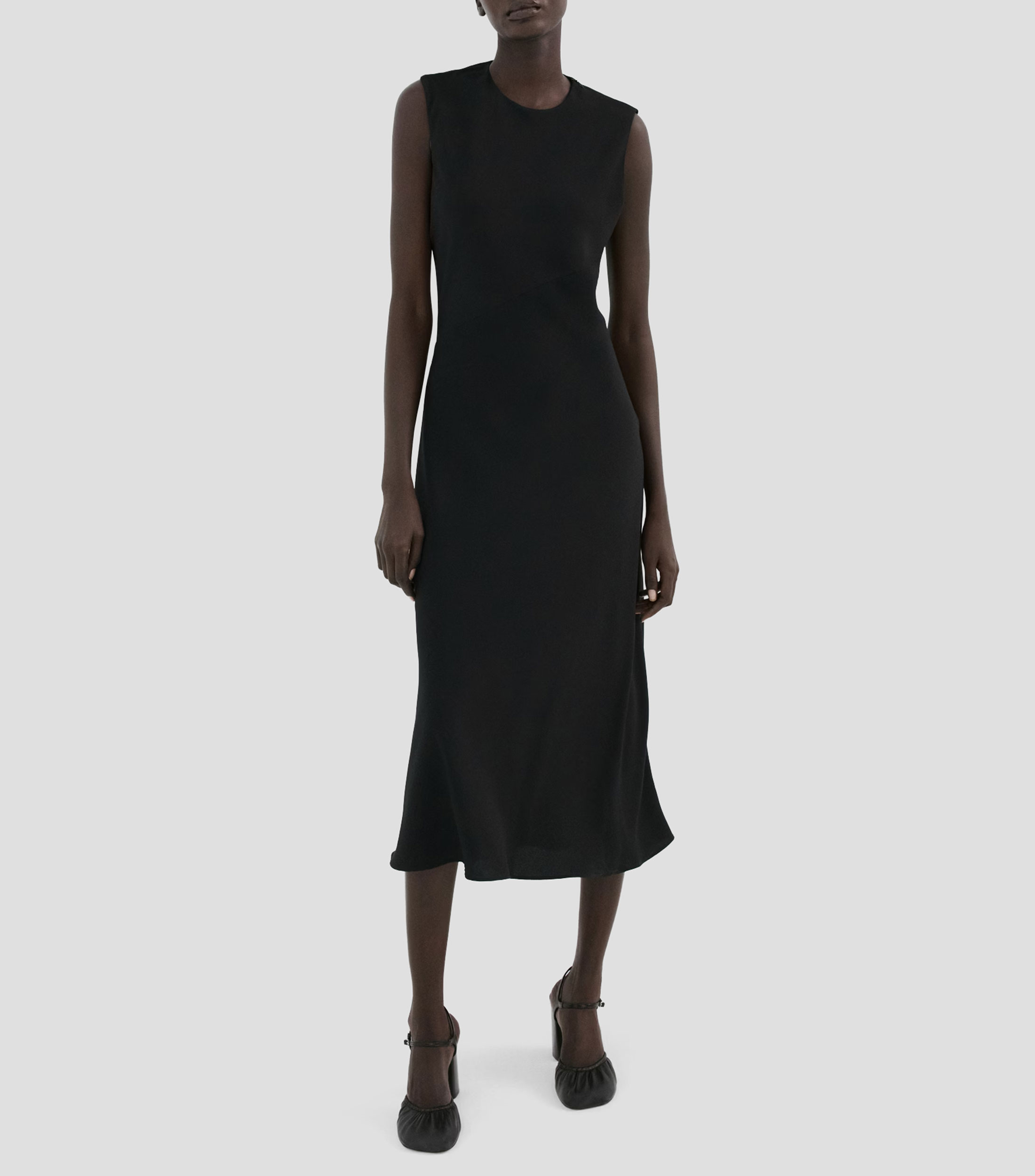 Vestido midi liso Mujer