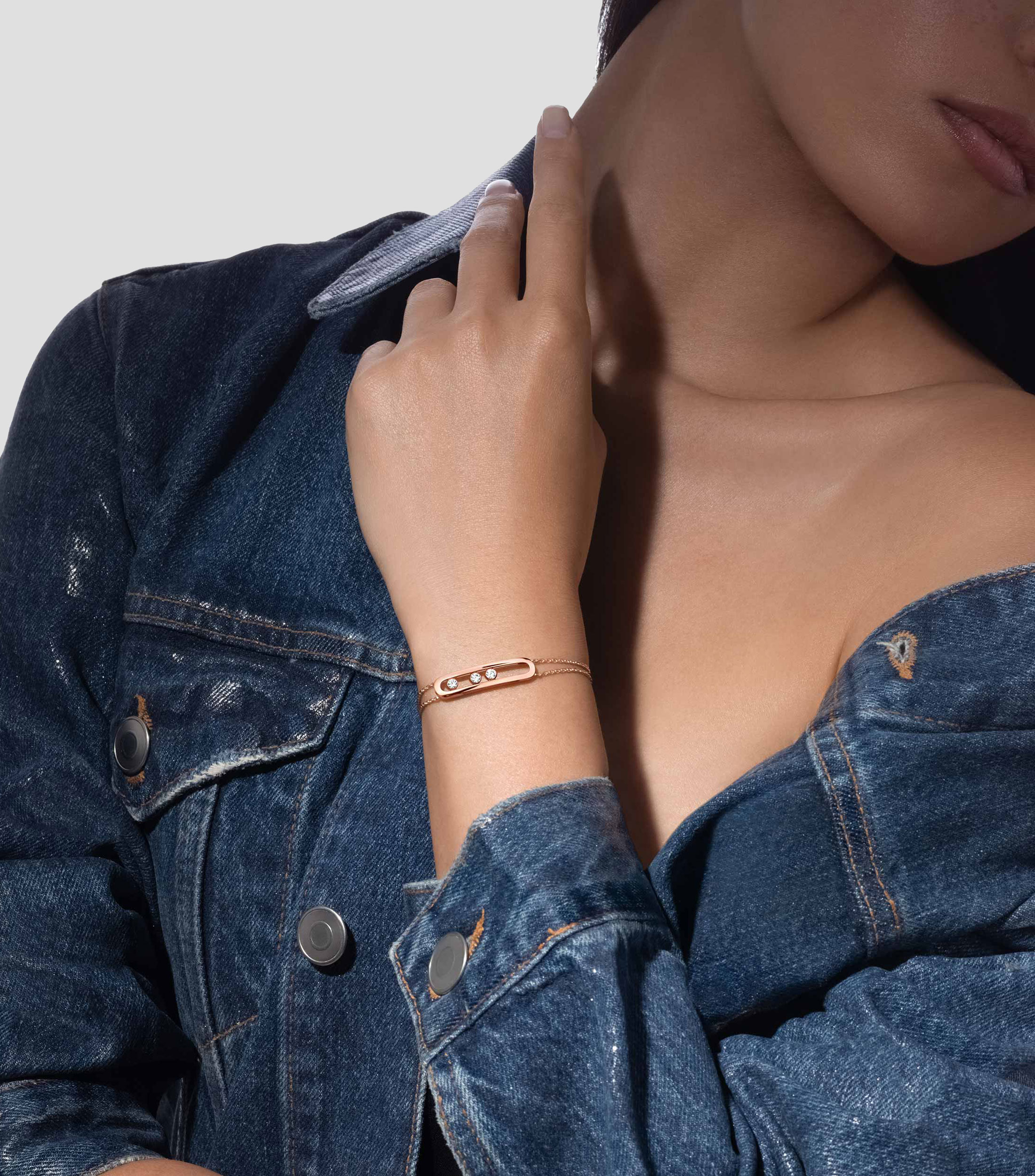 Pulsera en oro rosa 18 Kts Mujer