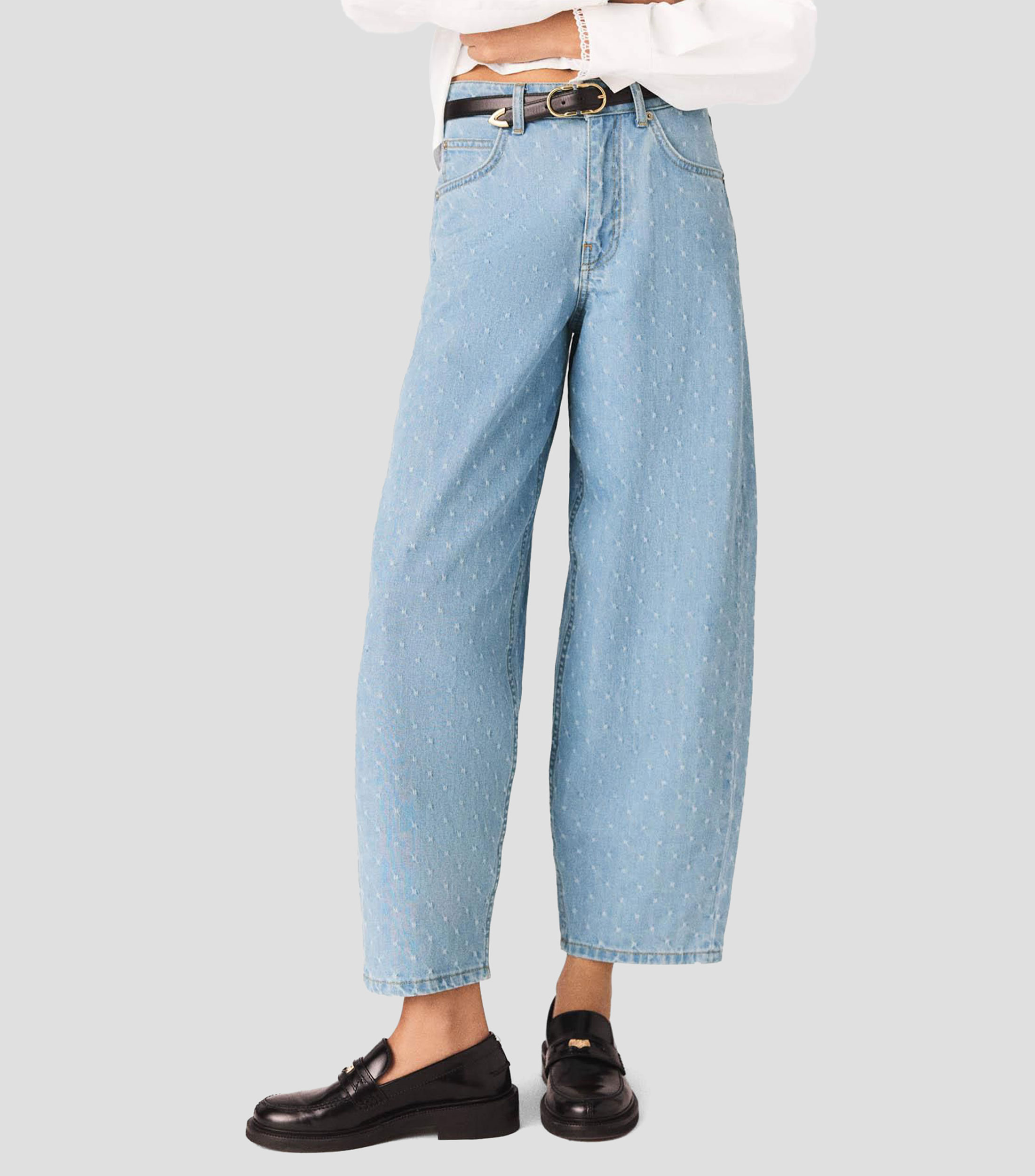 Jeans de corte crop Mujer