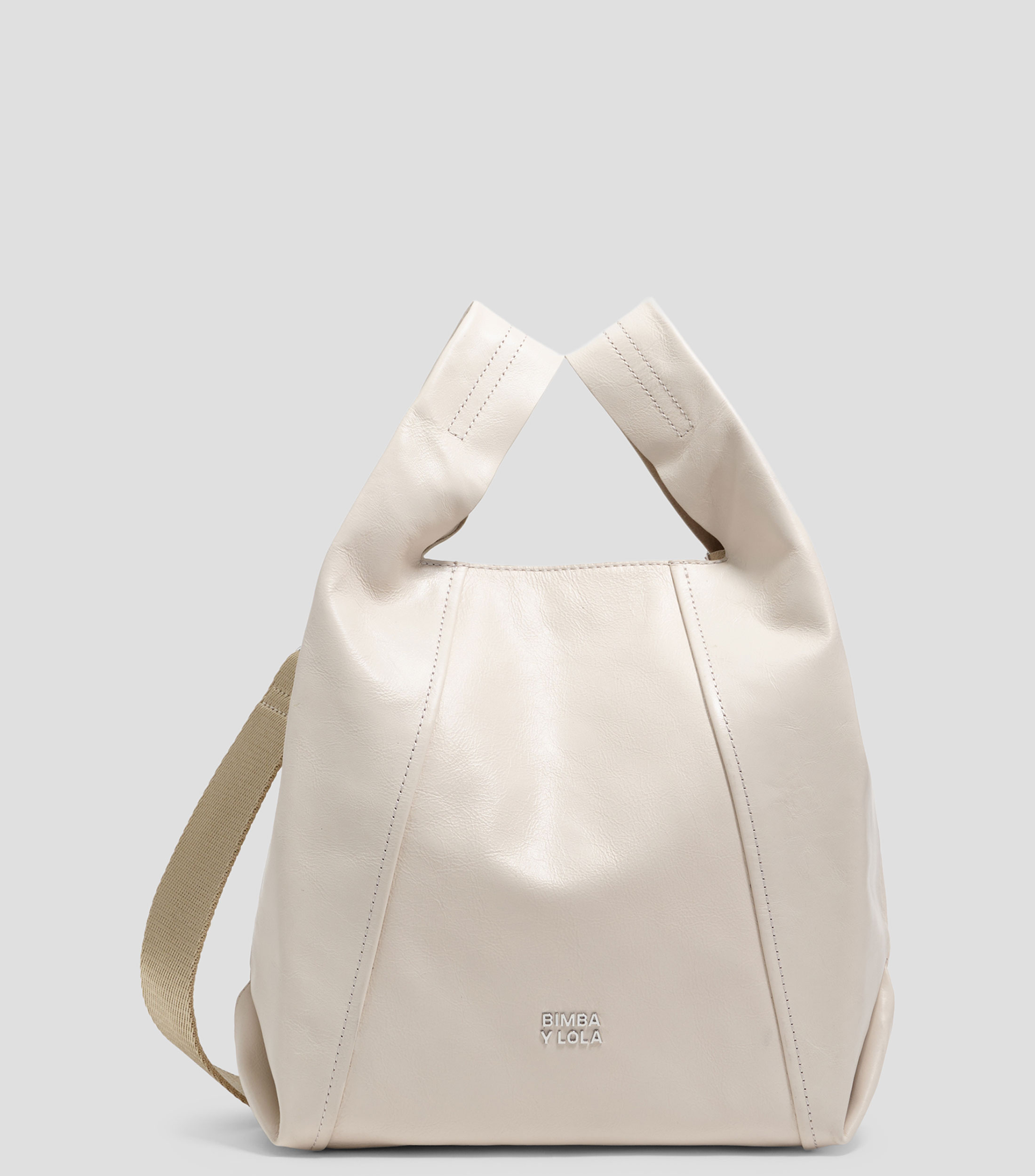 Bolsa Paper mediana piel marfil Mujer