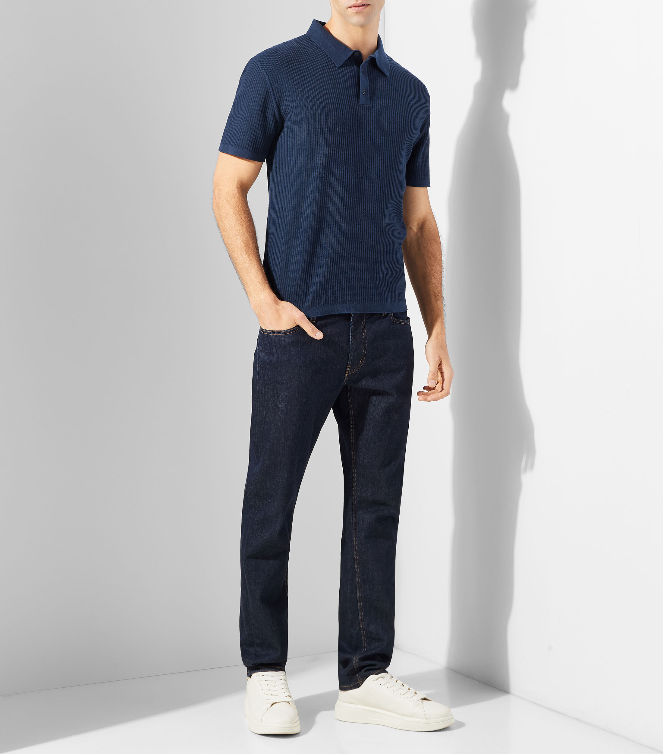 Playera tipo polo manga corta lisa Hombre
