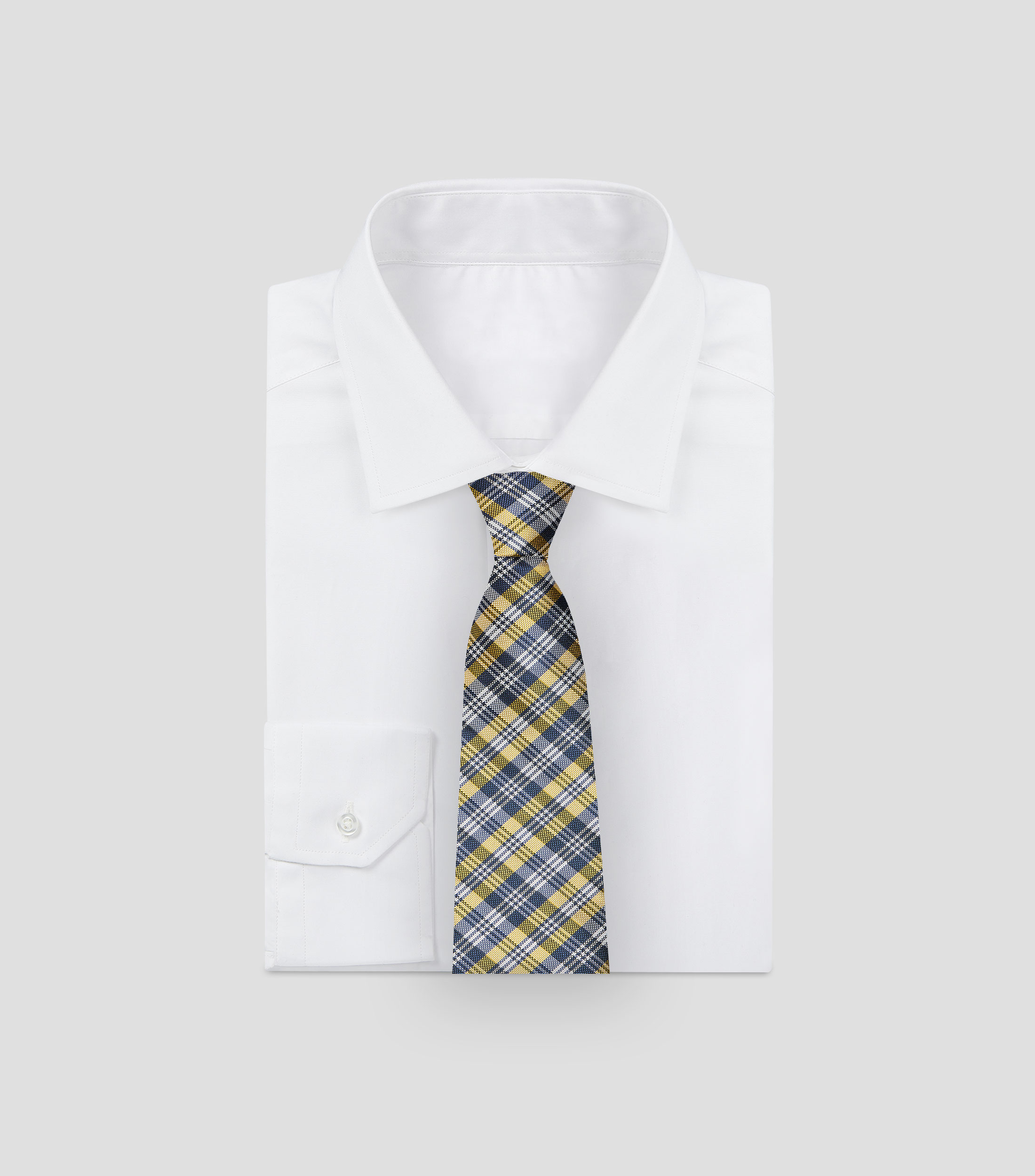 Corbata ancha de seda cuadros