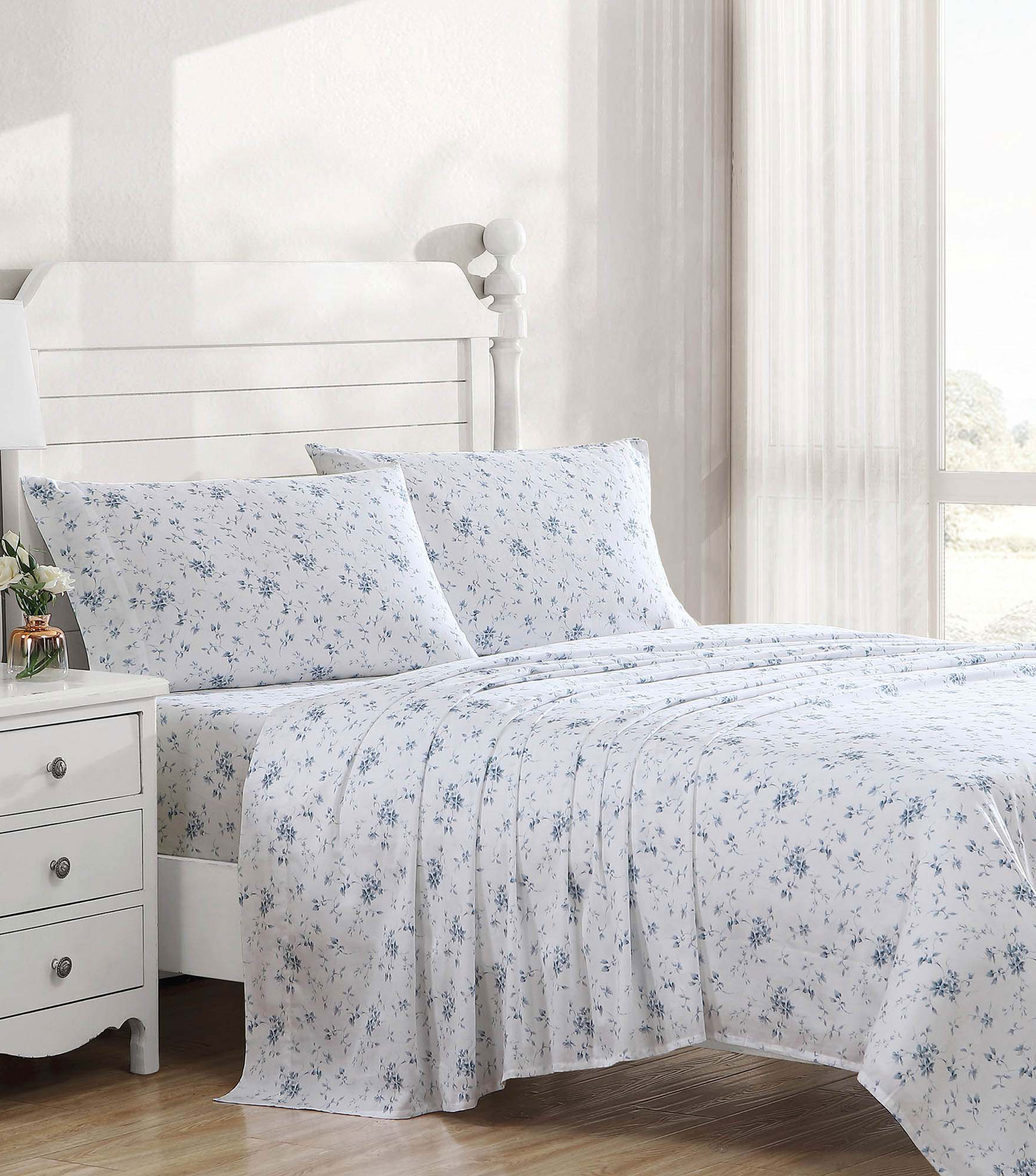 Juego de Sábanas King Size en Algodón Garden Muse Blue Cashmere