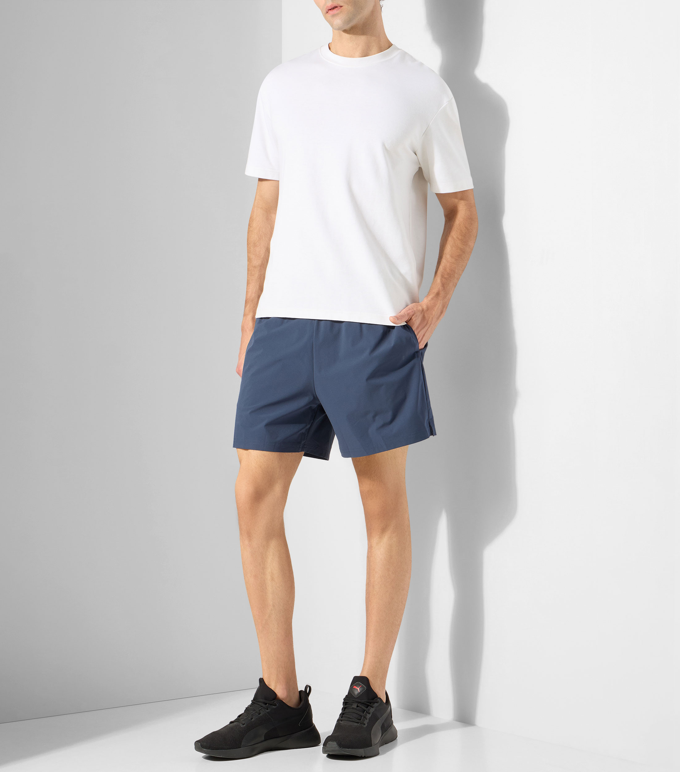 Short para correr liso Hombre