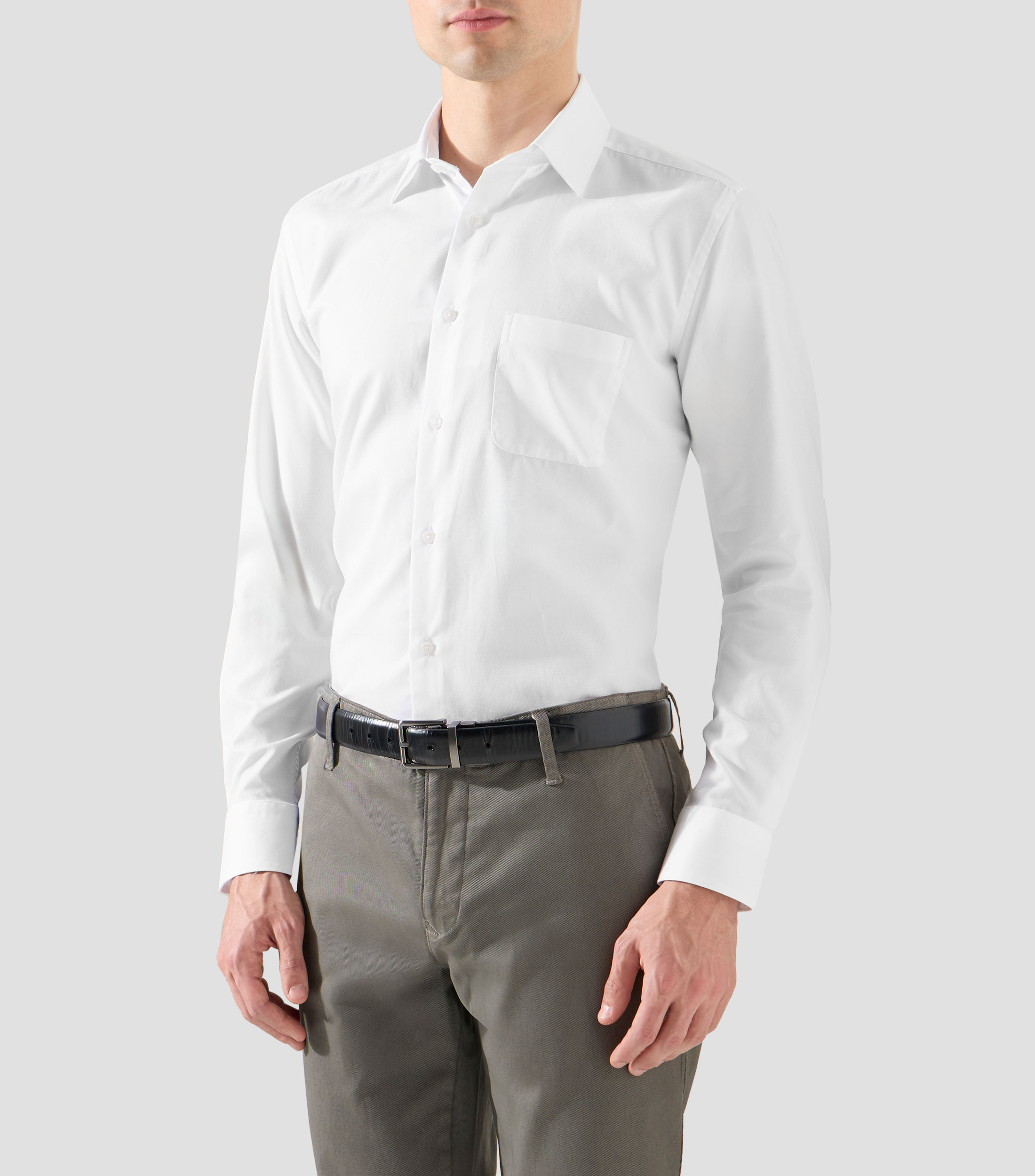 Camisa lisa manga larga Hombre