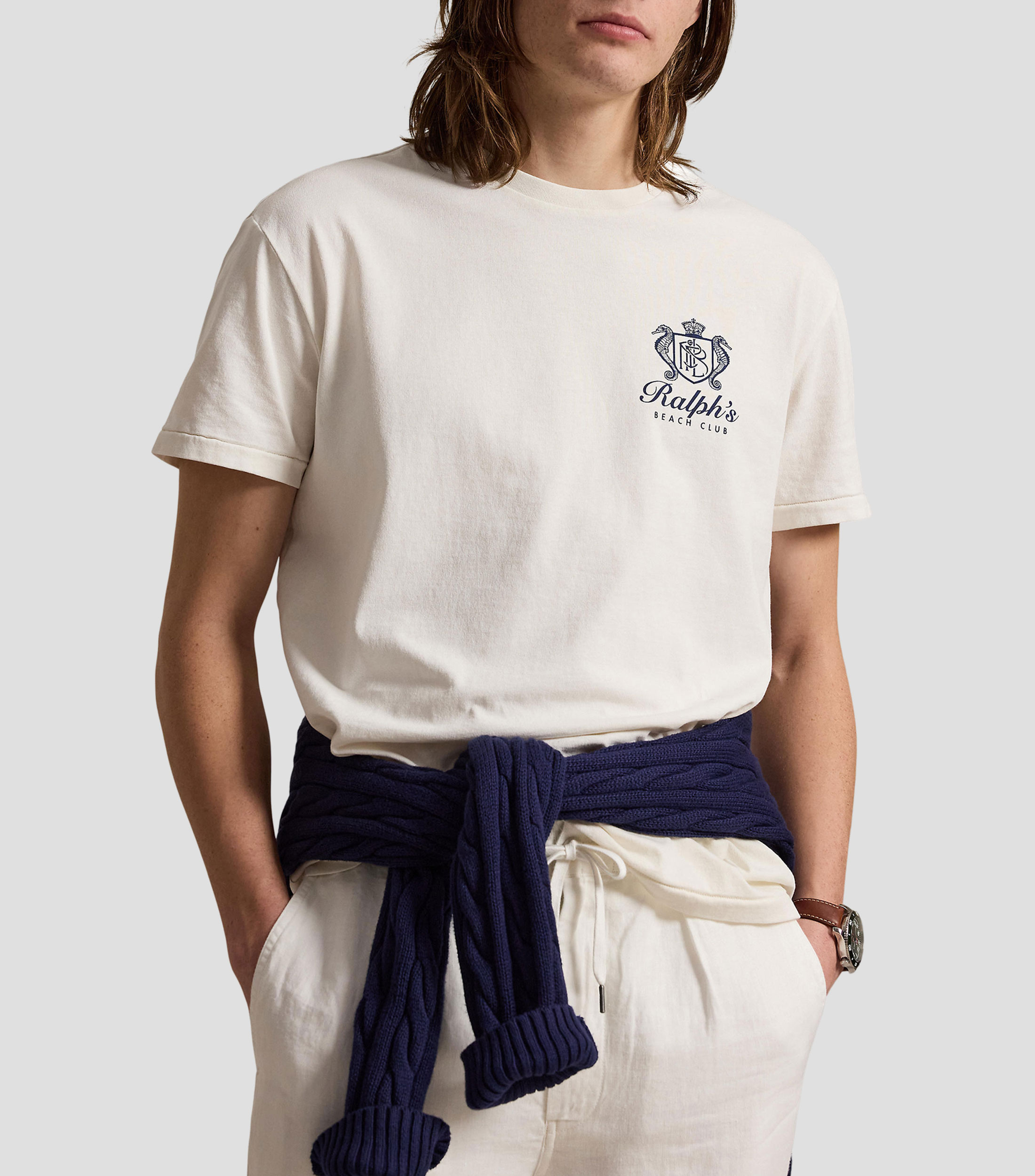 Playera cuello redondo manga corta lisa Hombre