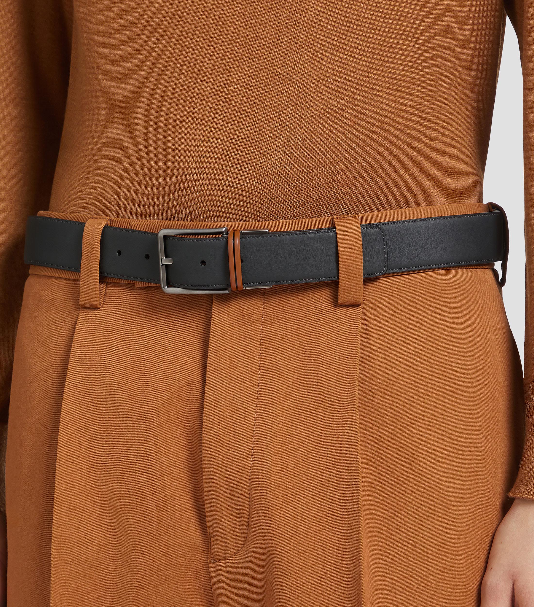 Cinturón Reversible en Piel Casual Hombre