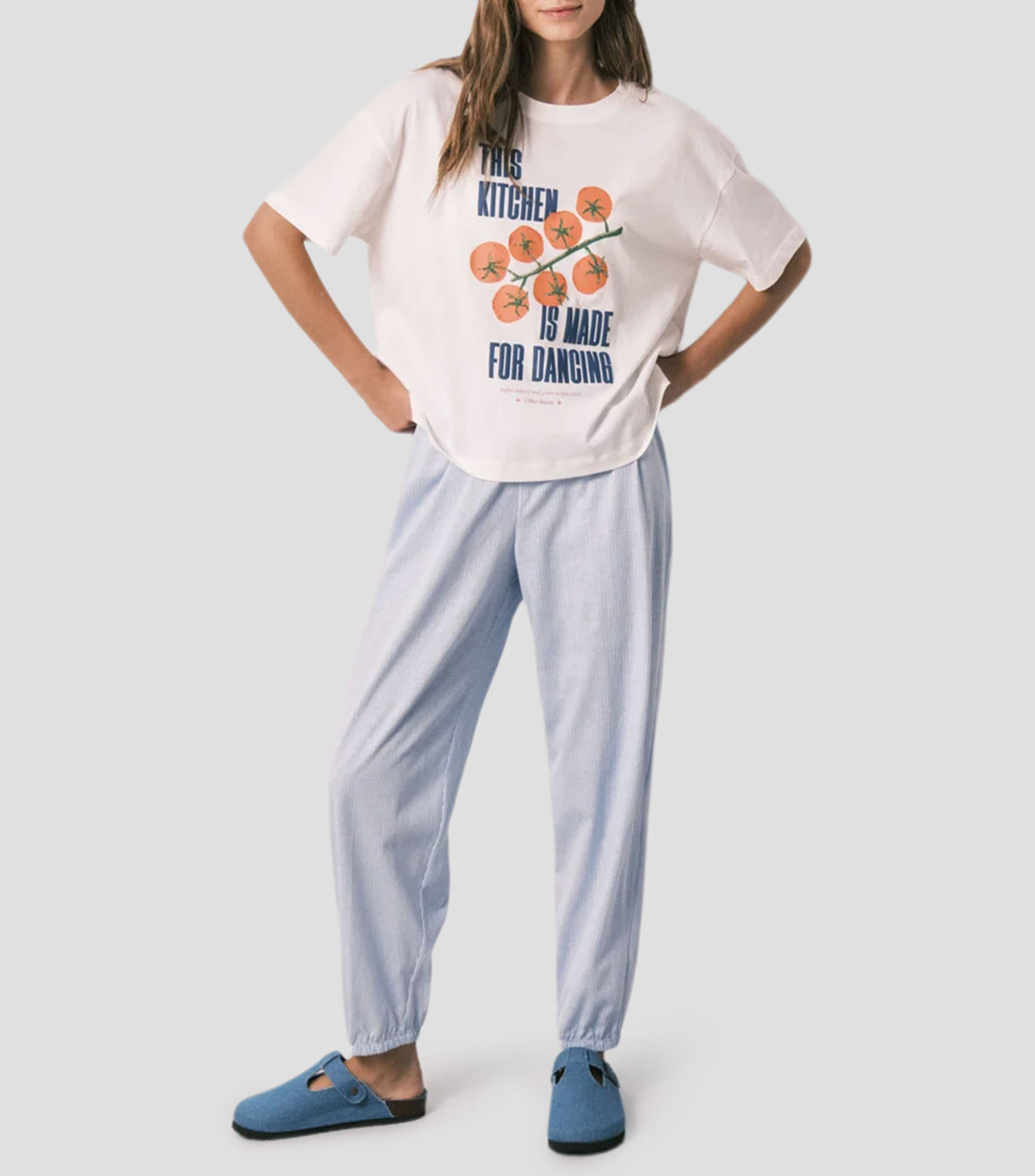 Playera cuello redondo manga corta estampado Mujer