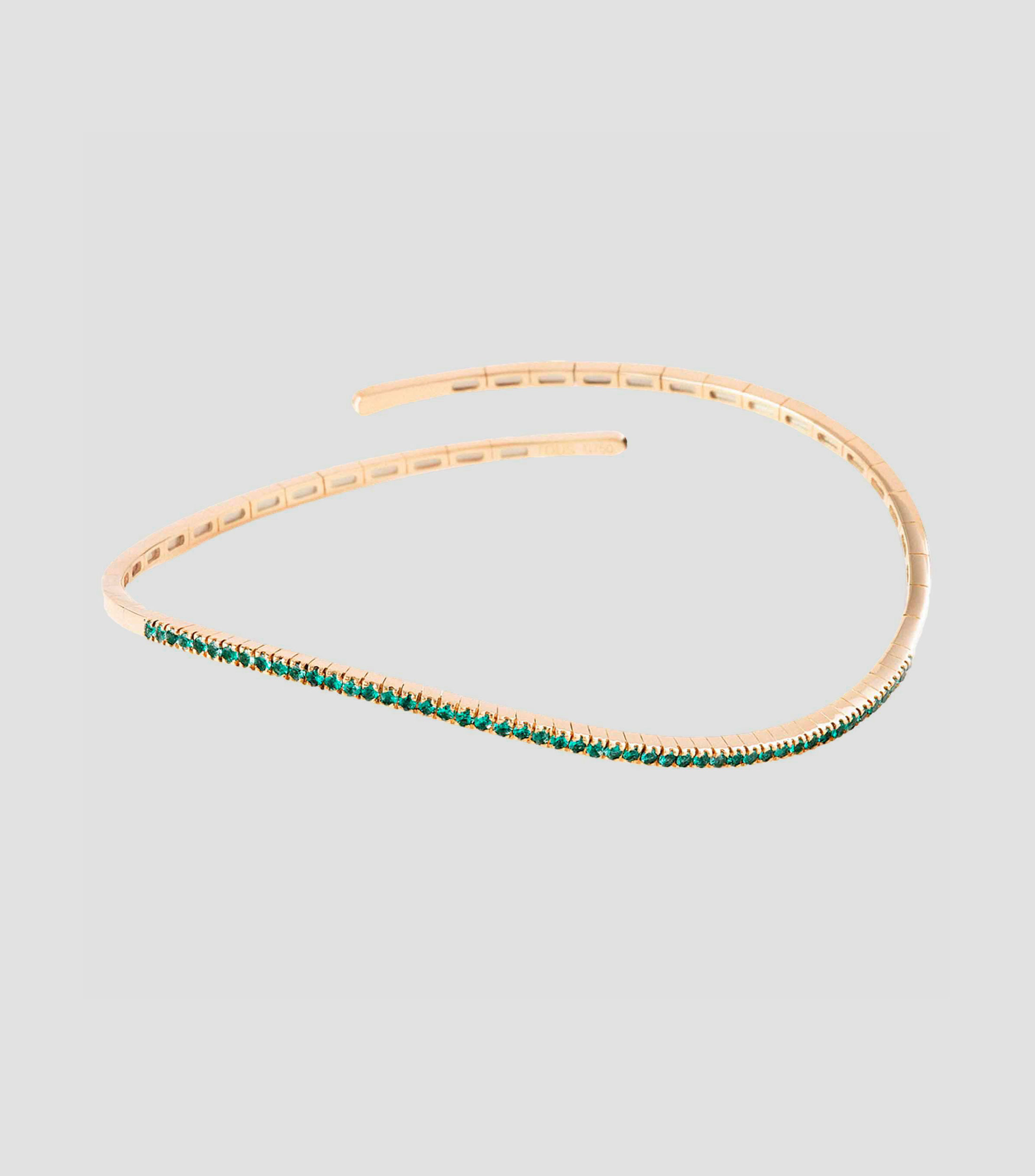 Pulsera en oro amarillo 18 Kilates con esmeraldas Mujer