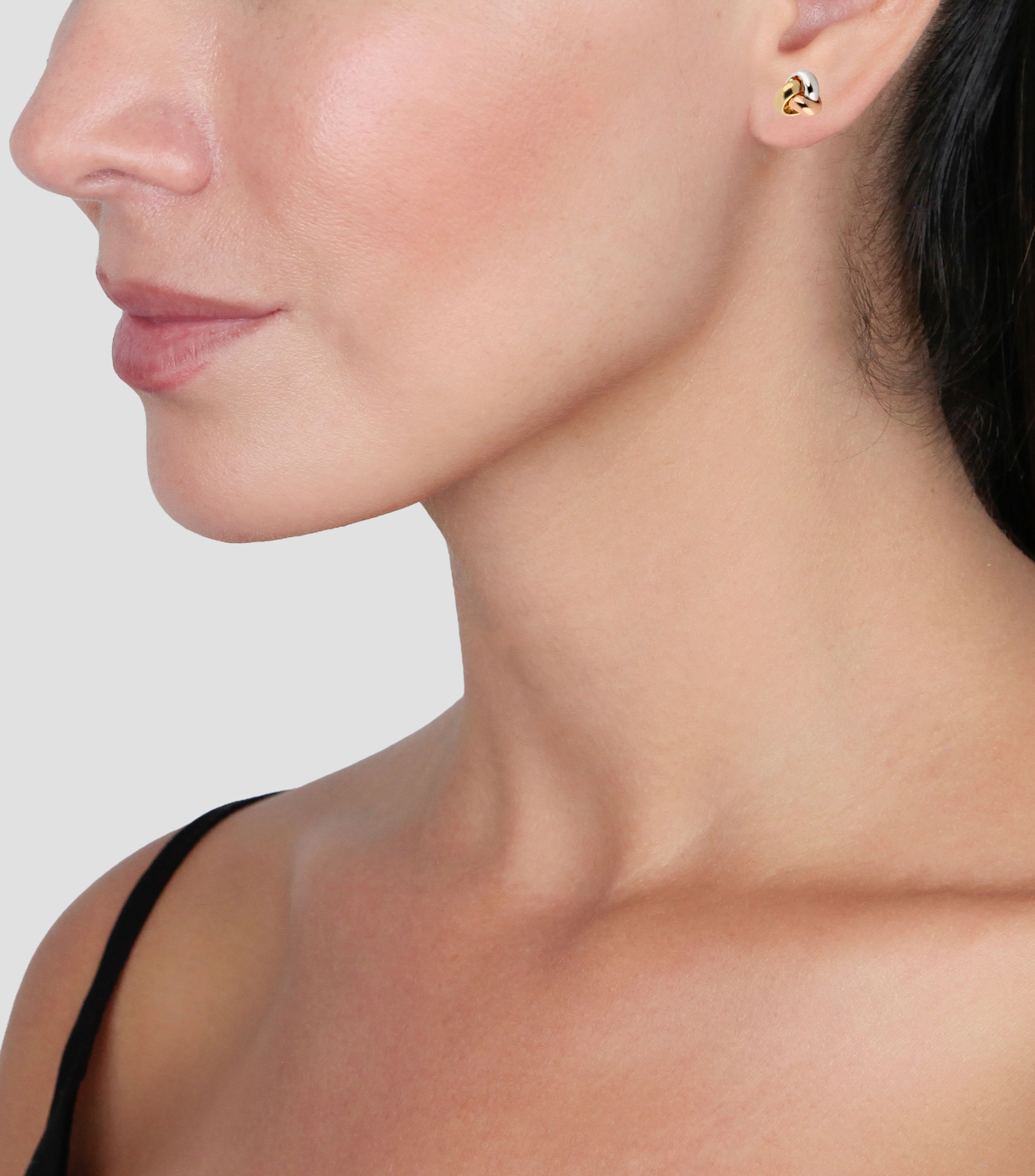 Aretes en oro de 14 Kilates nudo Mujer
