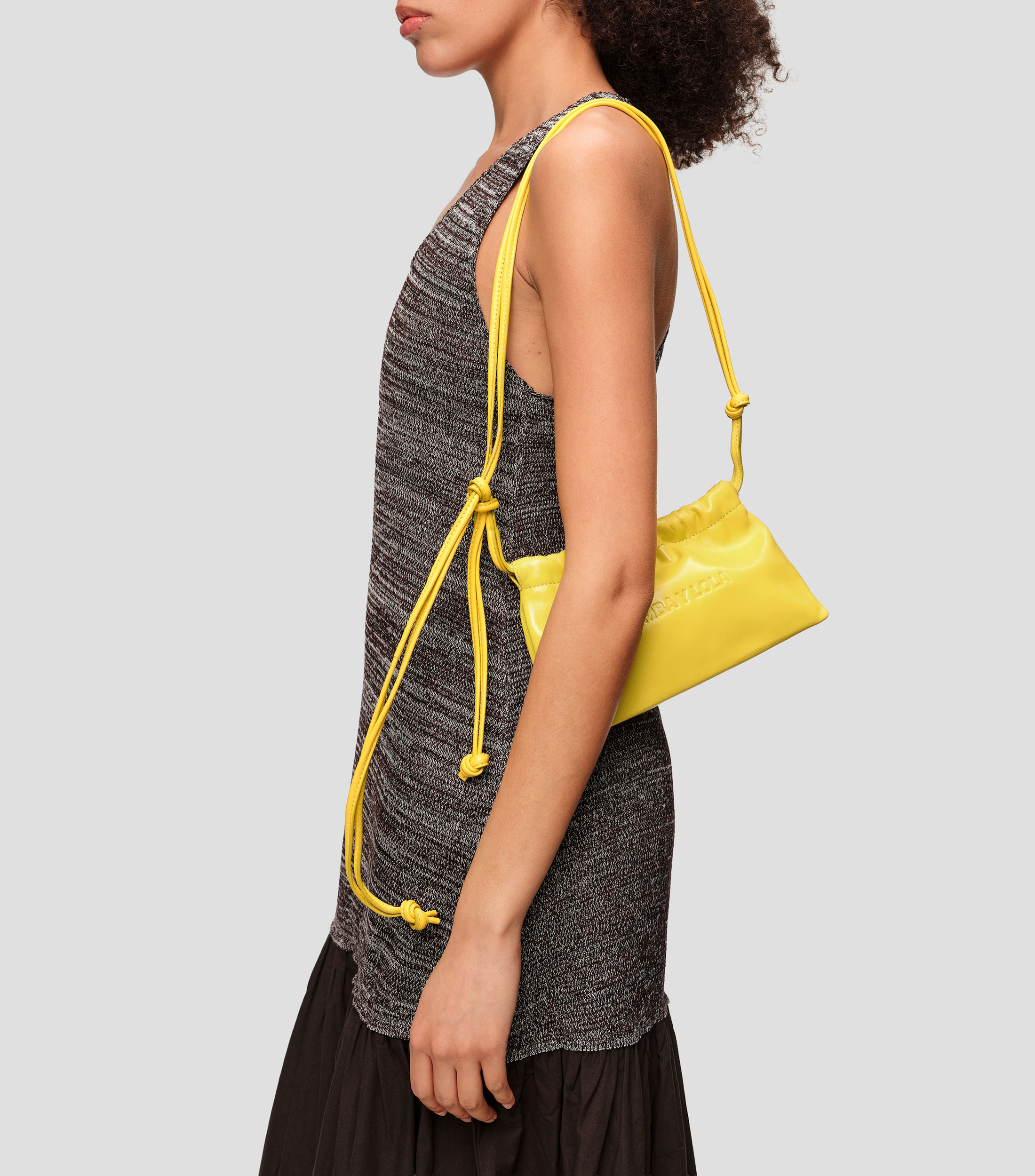 Bolsa shoulder mini piel amarillo Mujer