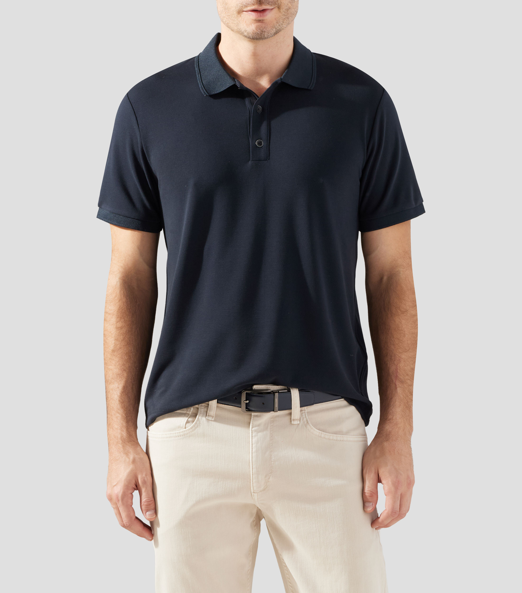 Playera polo manga corta lisa Hombre