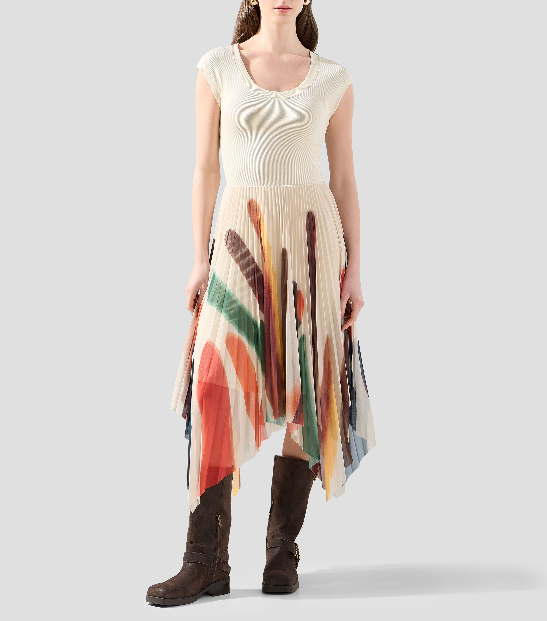 Vestido midi estampado Mujer