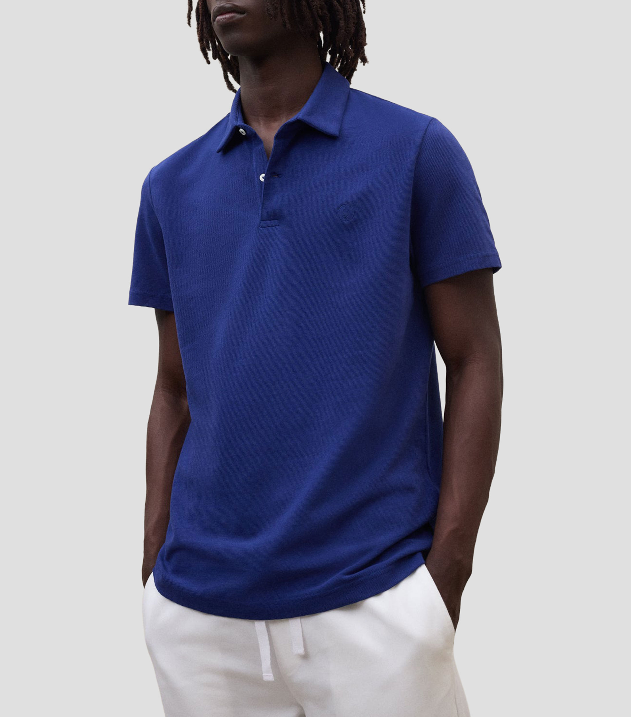 Playera tipo polo manga corta lisa Hombre