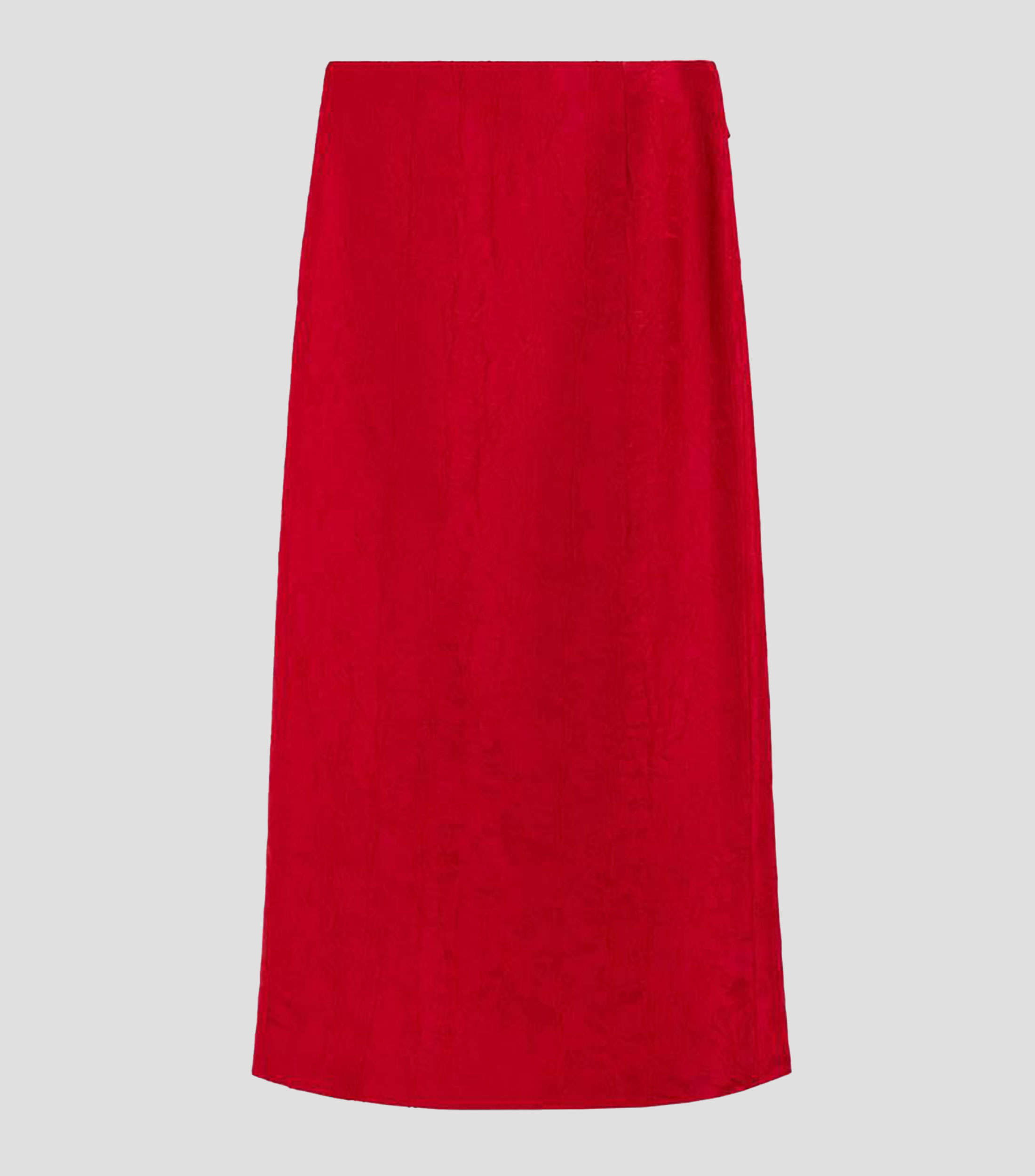 Falda midi de corte recto lisa Mujer