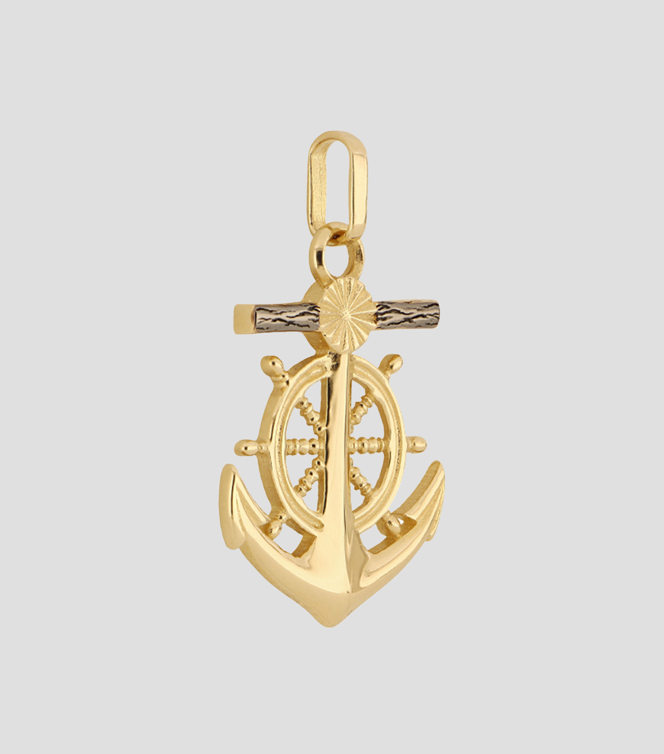 Dije de ancla en Oro amarillo de 14 Kilates Unisex