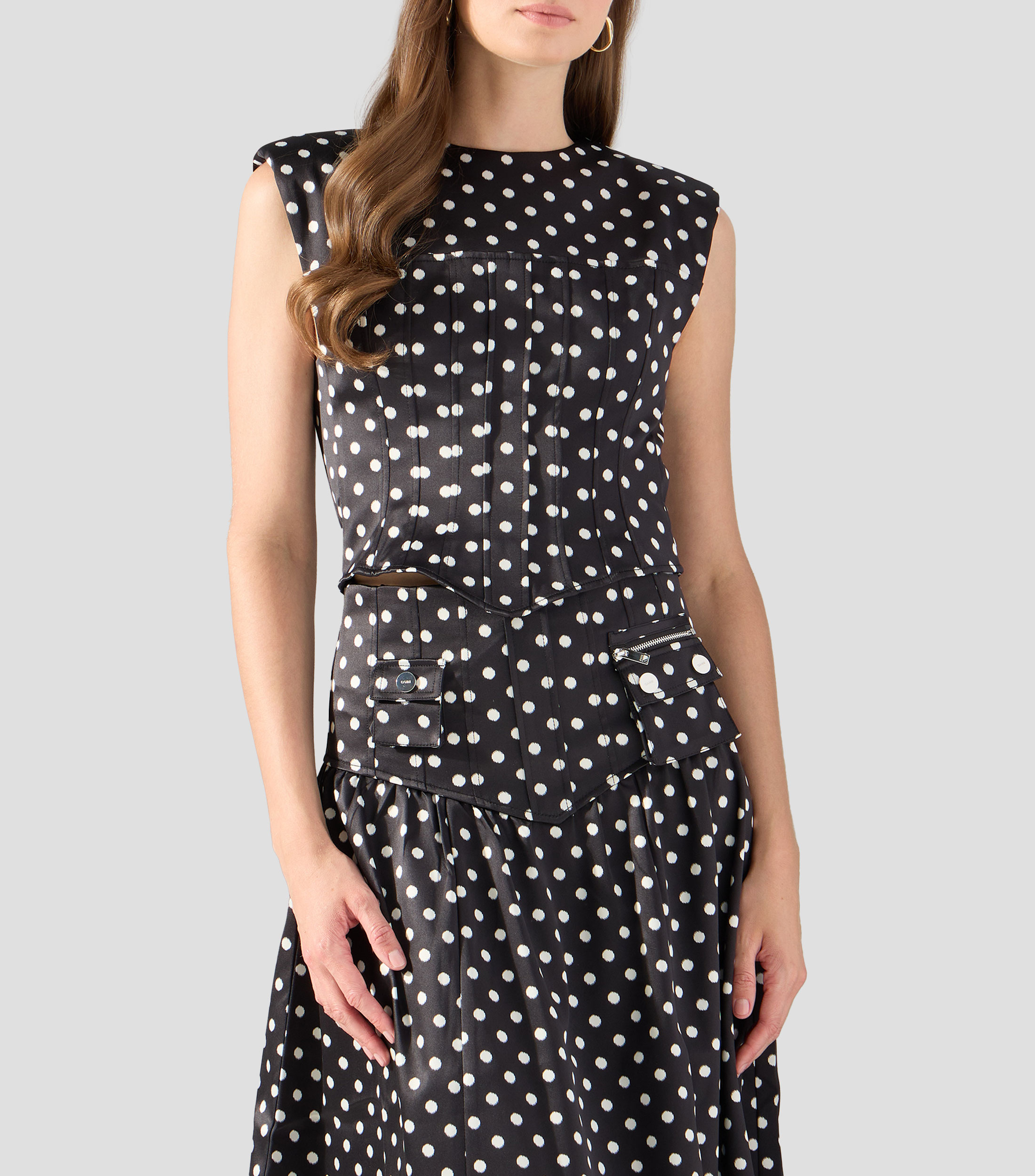 Blusa estampada sin mangas Mujer