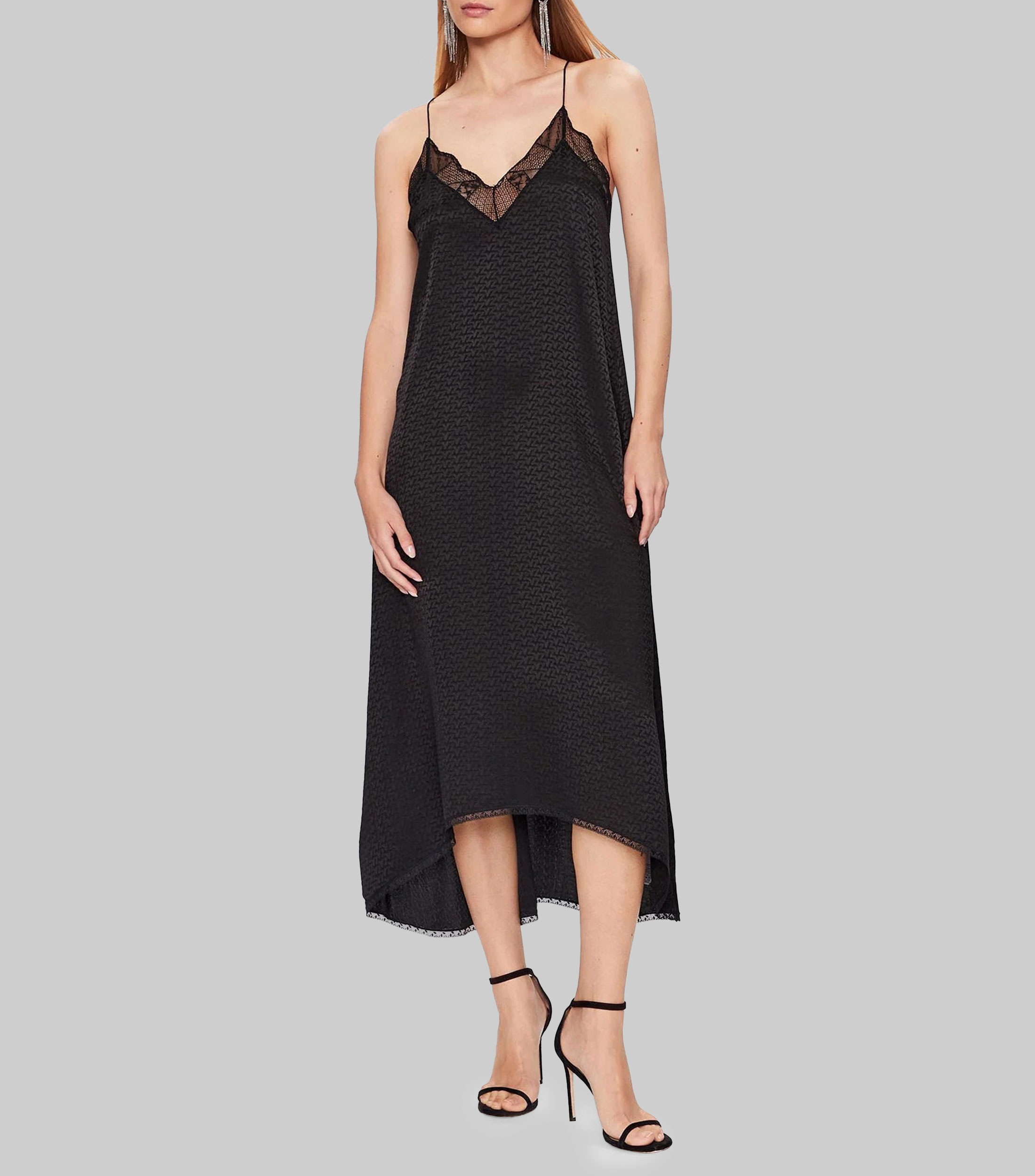 Vestido midi con microdiseños Mujer
