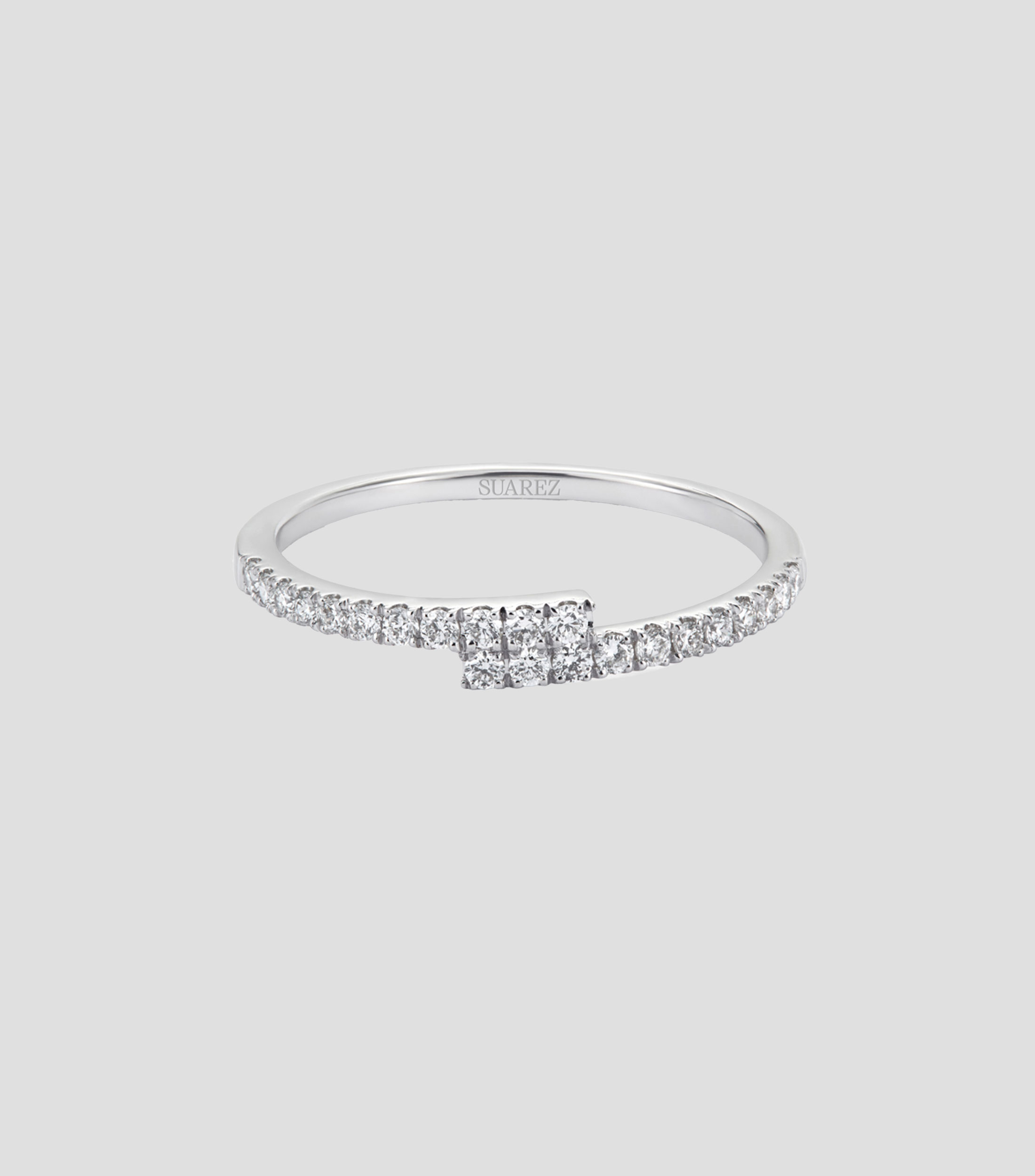 Anillo en Oro blanco de 18 Kilates Tú y Yo con diamantes Mujer