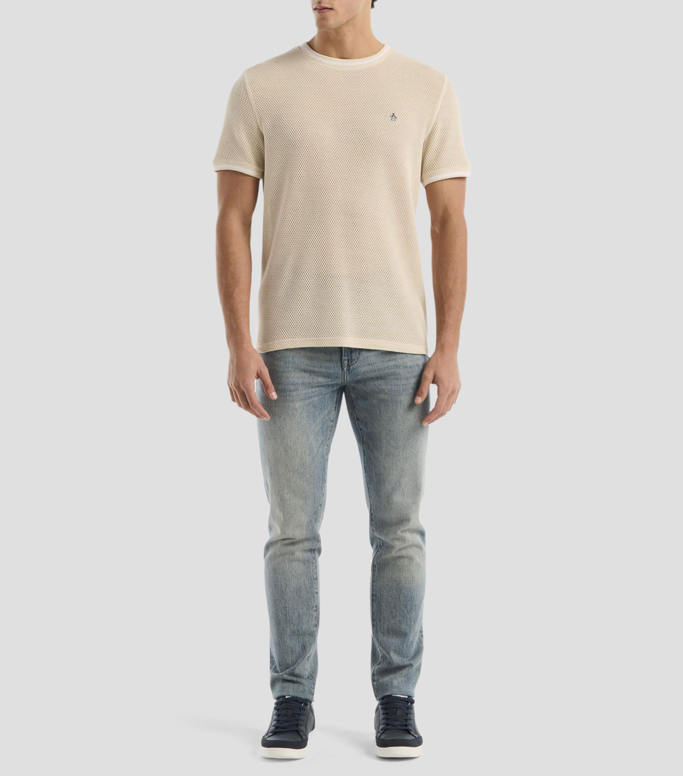 Playera cuello redondo manga corta sólido Hombre