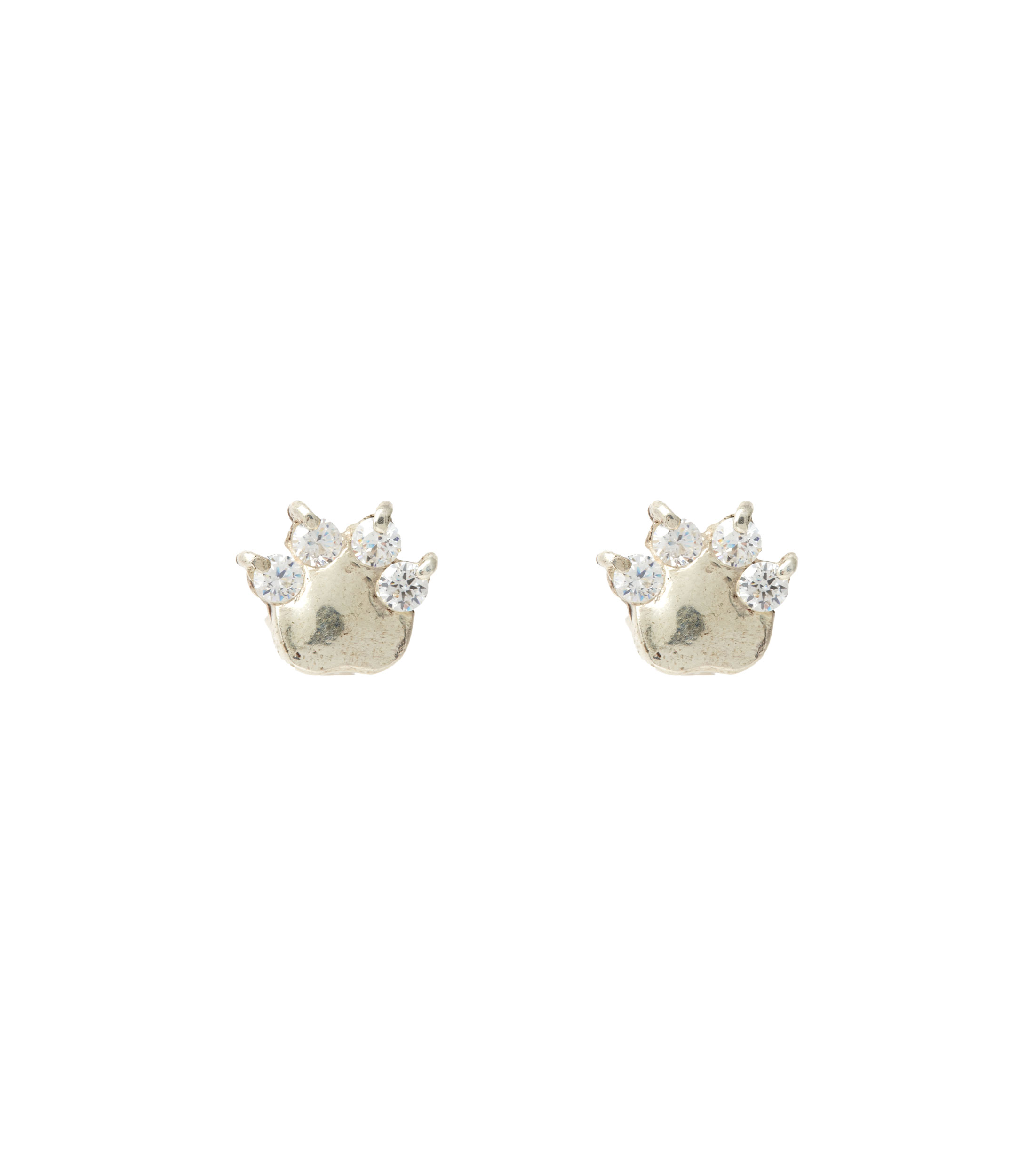 Aretes en plata Huella de Perro Unisex