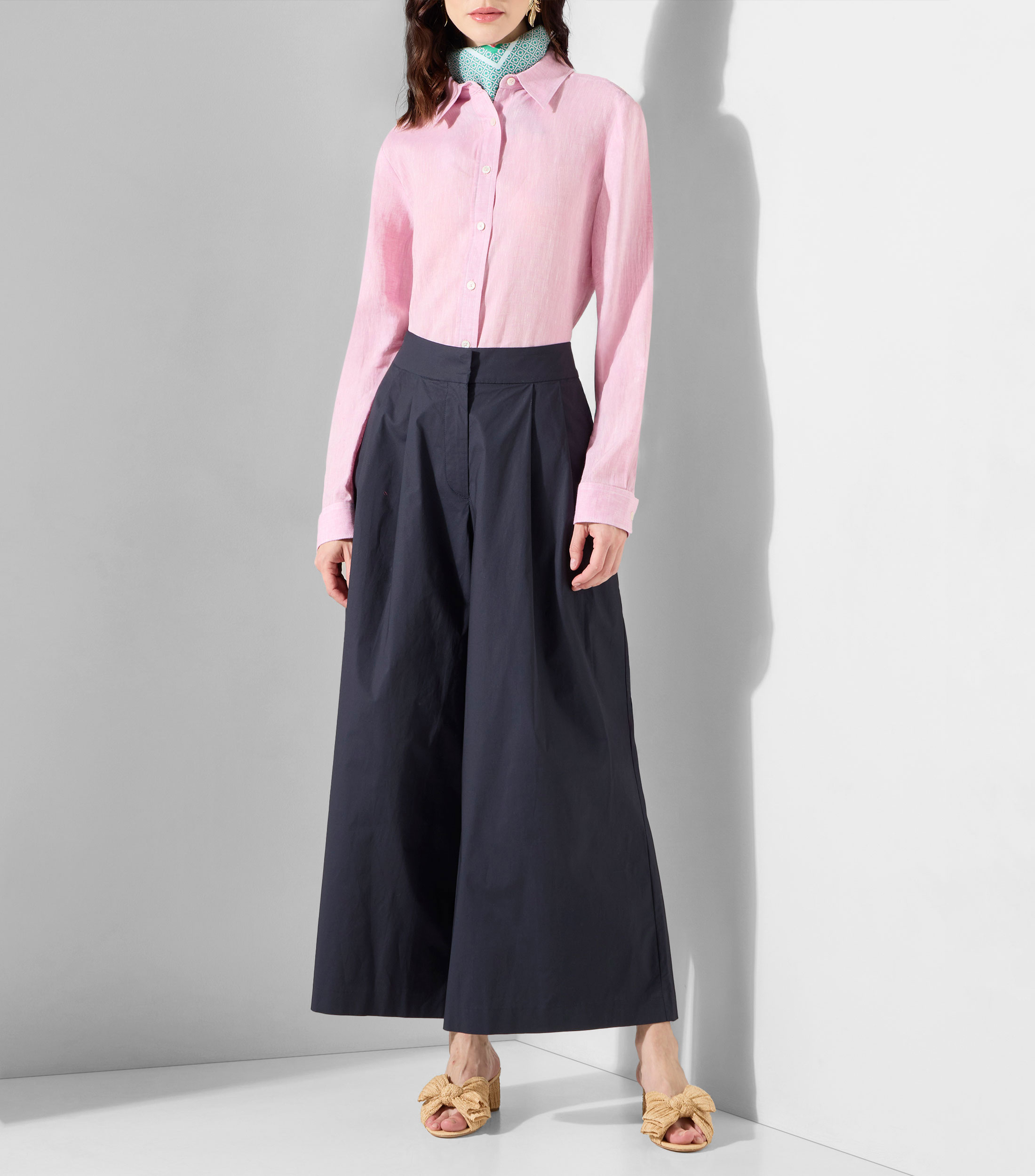 Camisa lisa con manga larga Mujer