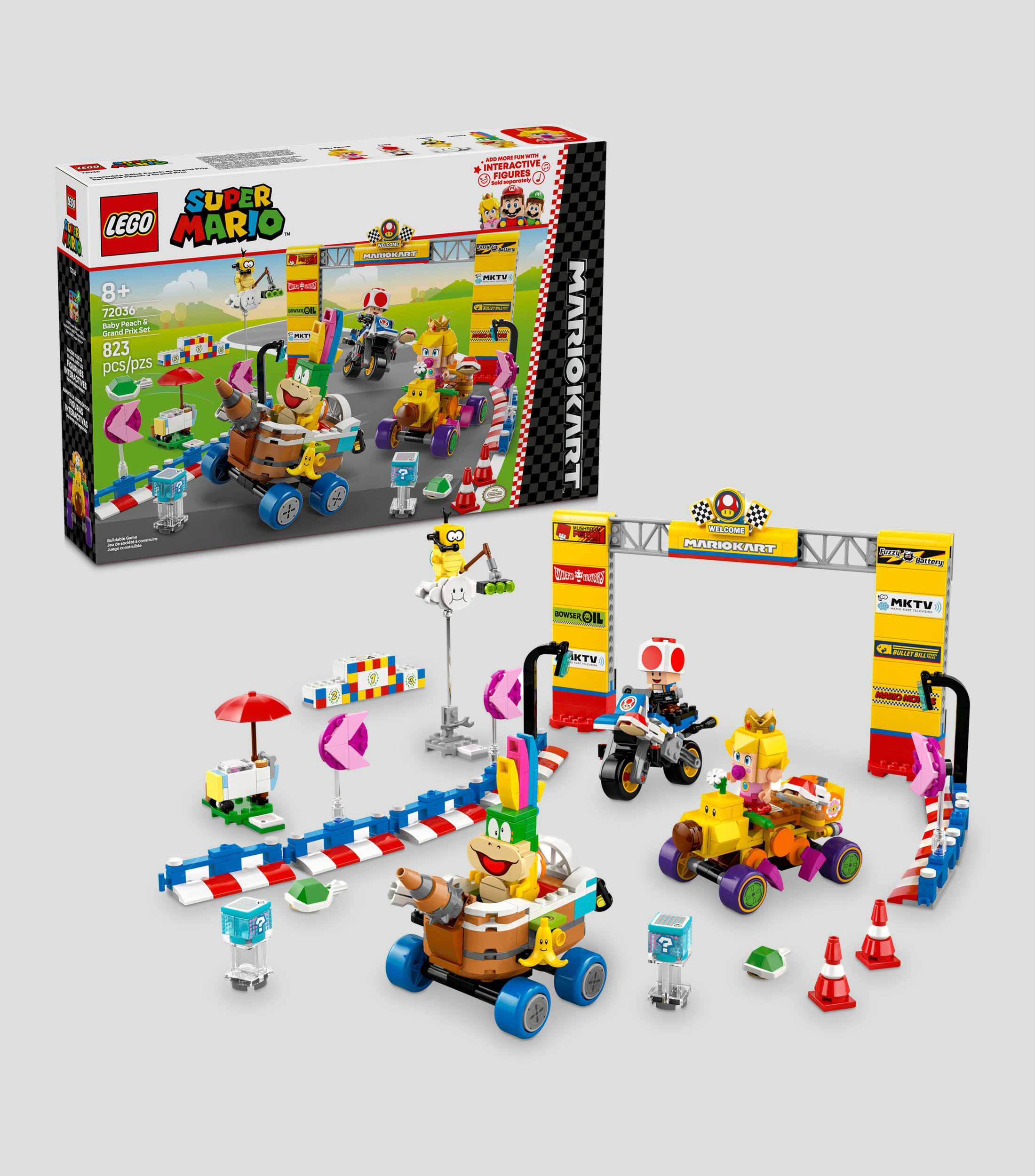 Lego Super Mario Mario Kart set Bebé Peach y Grand Prix 72036
