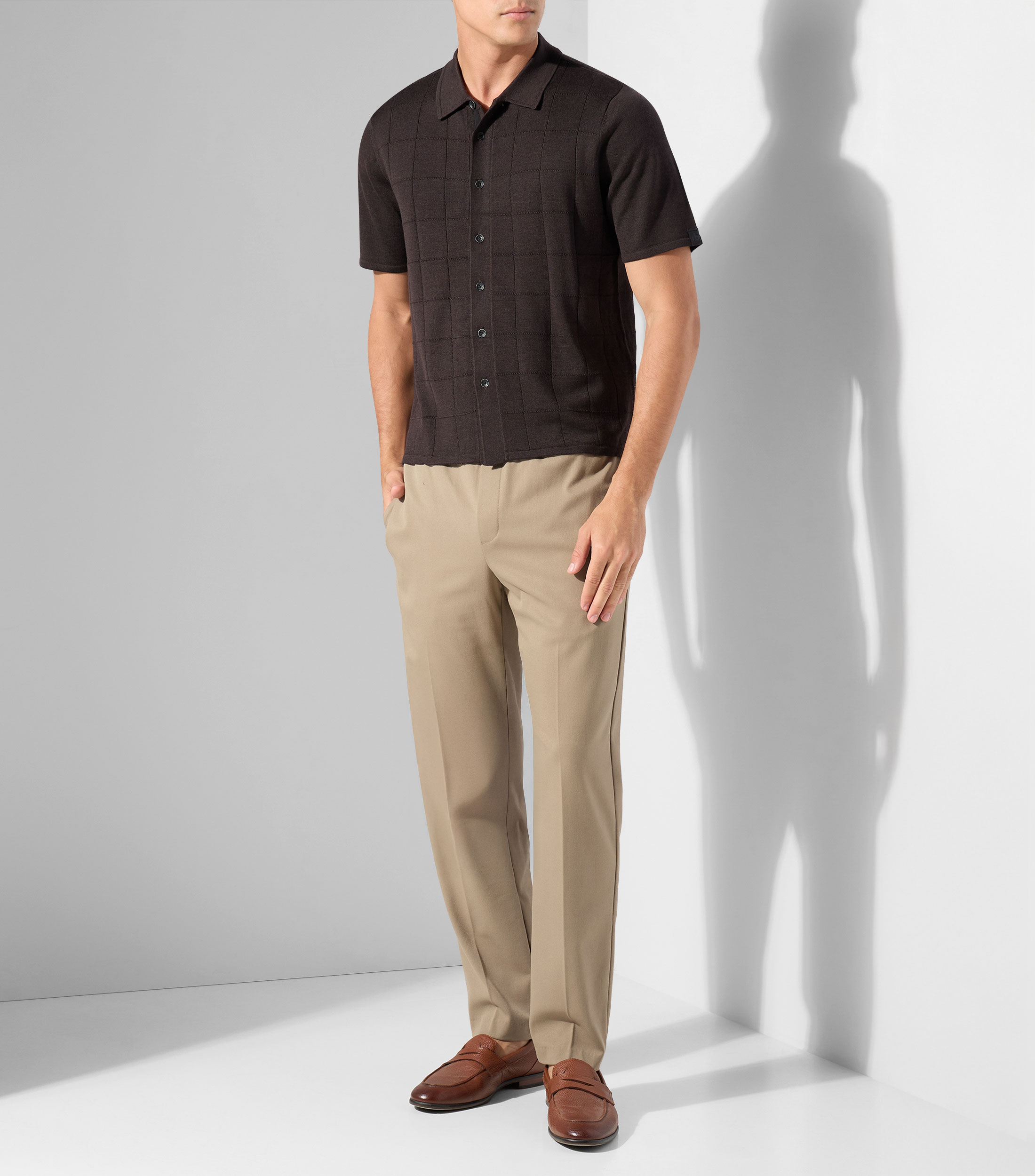 Camisa lisa manga corta Hombre